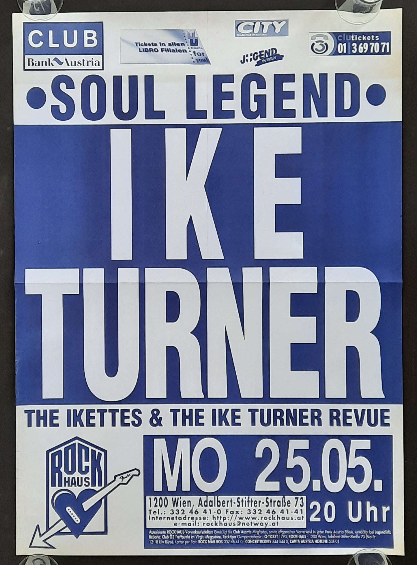 IKE TURNER 1995 Concert Poster May 25th Vienna Austria 1st print!