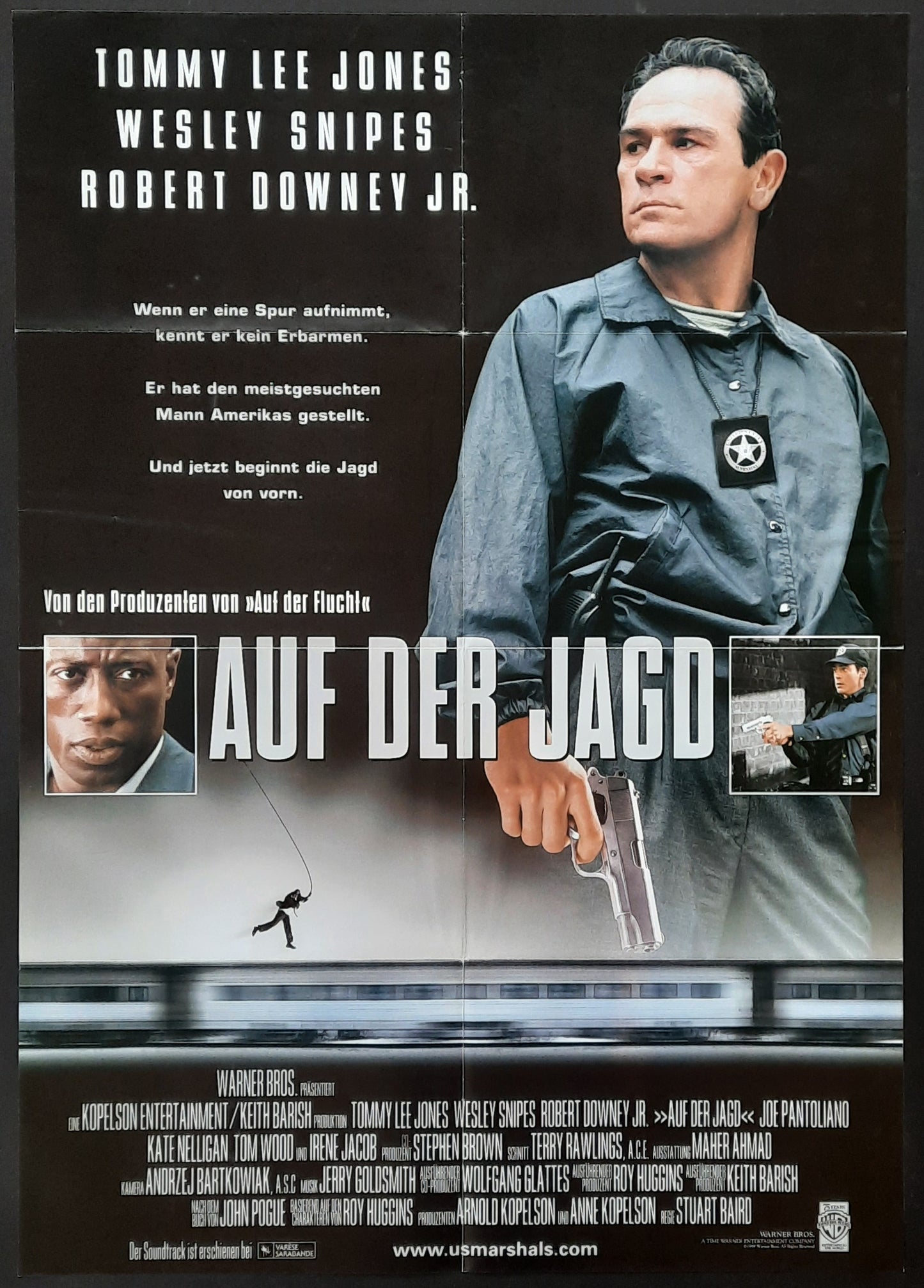U.S. MARSHALS Original Movie Poster 1998 Tommy Lee Jones German 1-Sheet Poster