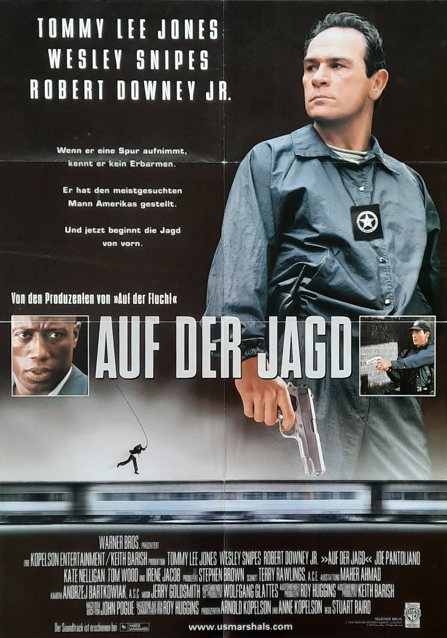 U.S. MARSHALS Original Movie Poster 1998 Tommy Lee Jones German 1-Sheet Poster