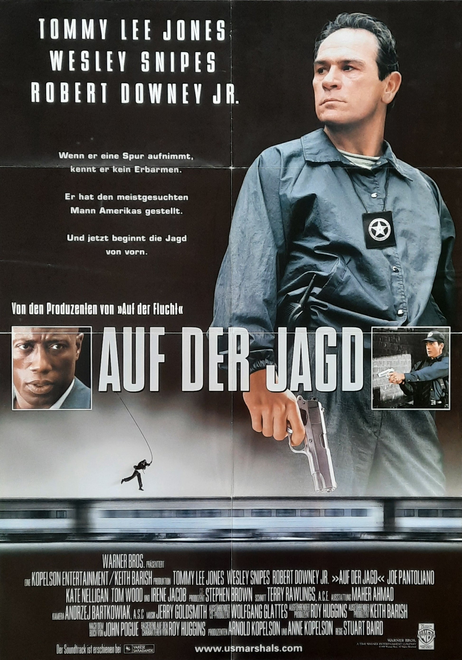 U.S. MARSHALS Original Movie Poster 1998 Tommy Lee Jones German 1-Sheet Poster