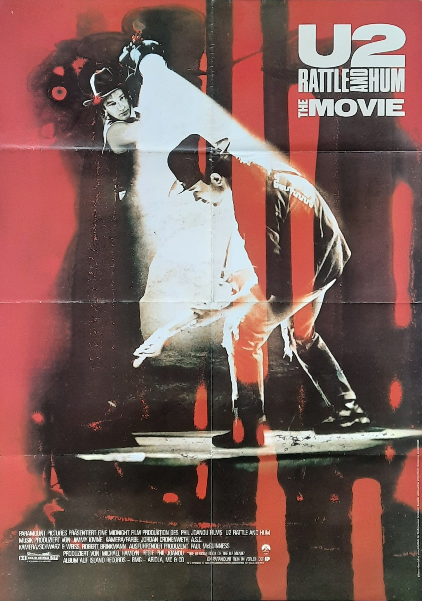 U2 - RATTLE AND HUM Original Mocie Poster 1988 Germany 