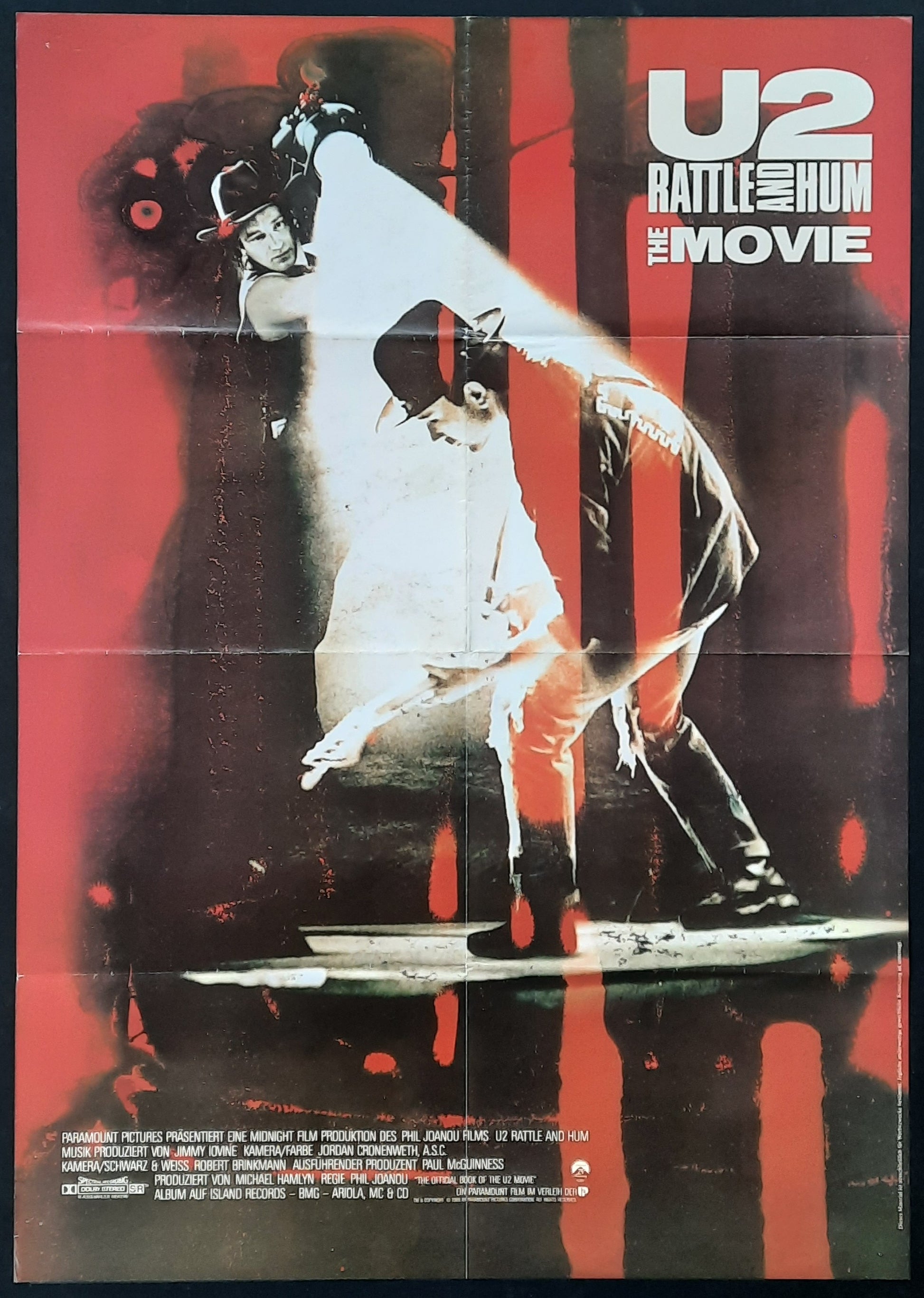 U2 - RATTLE AND HUM Original Mocie Poster 1988 Germany 