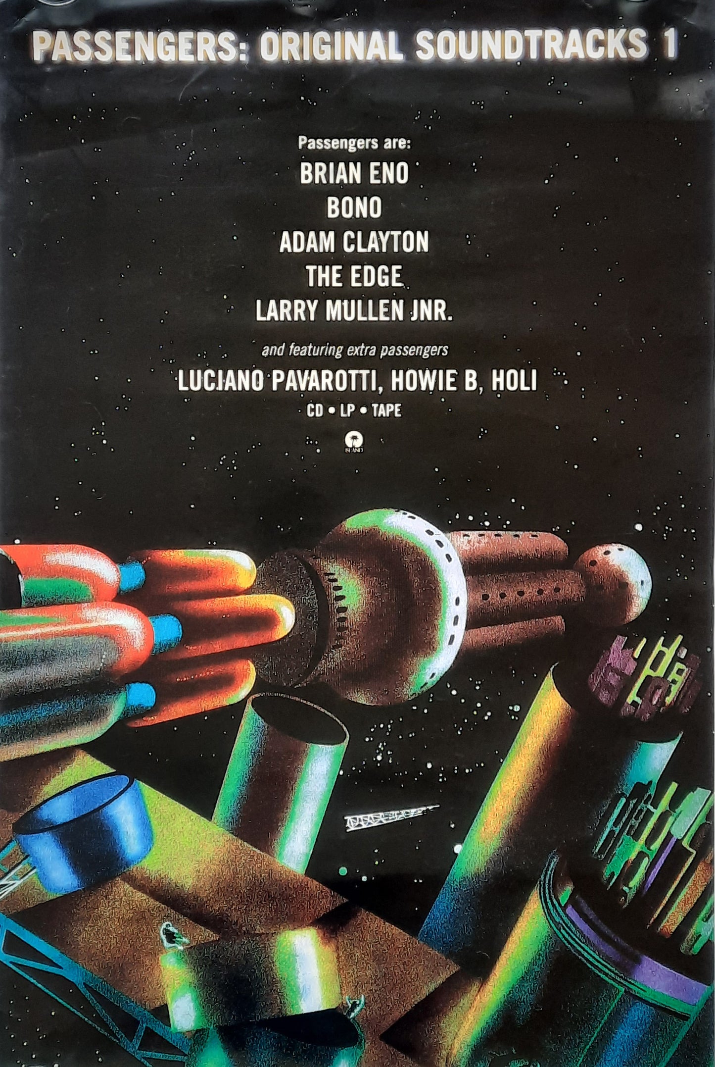 U2 & BRIAN ENO Original Promotion Poster - 1995 Album "Passengers..."
