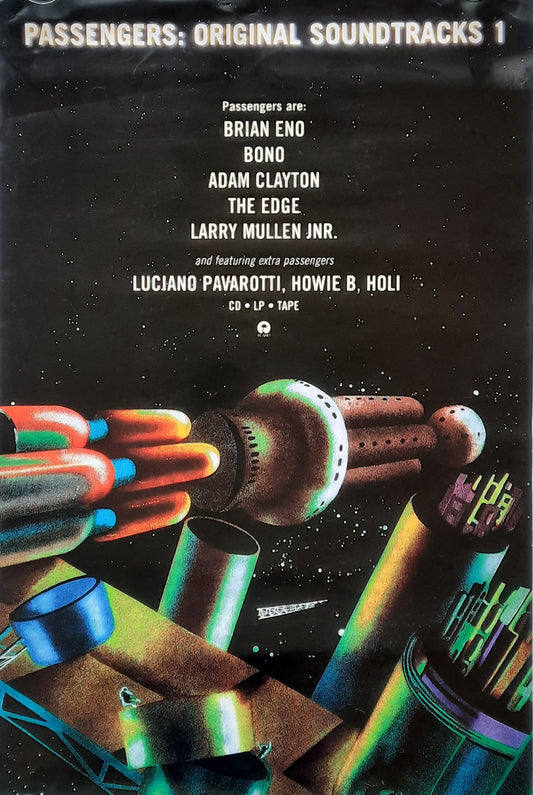 U2 & BRIAN ENO Original Promotion Poster - 1995 Album "Passengers..."