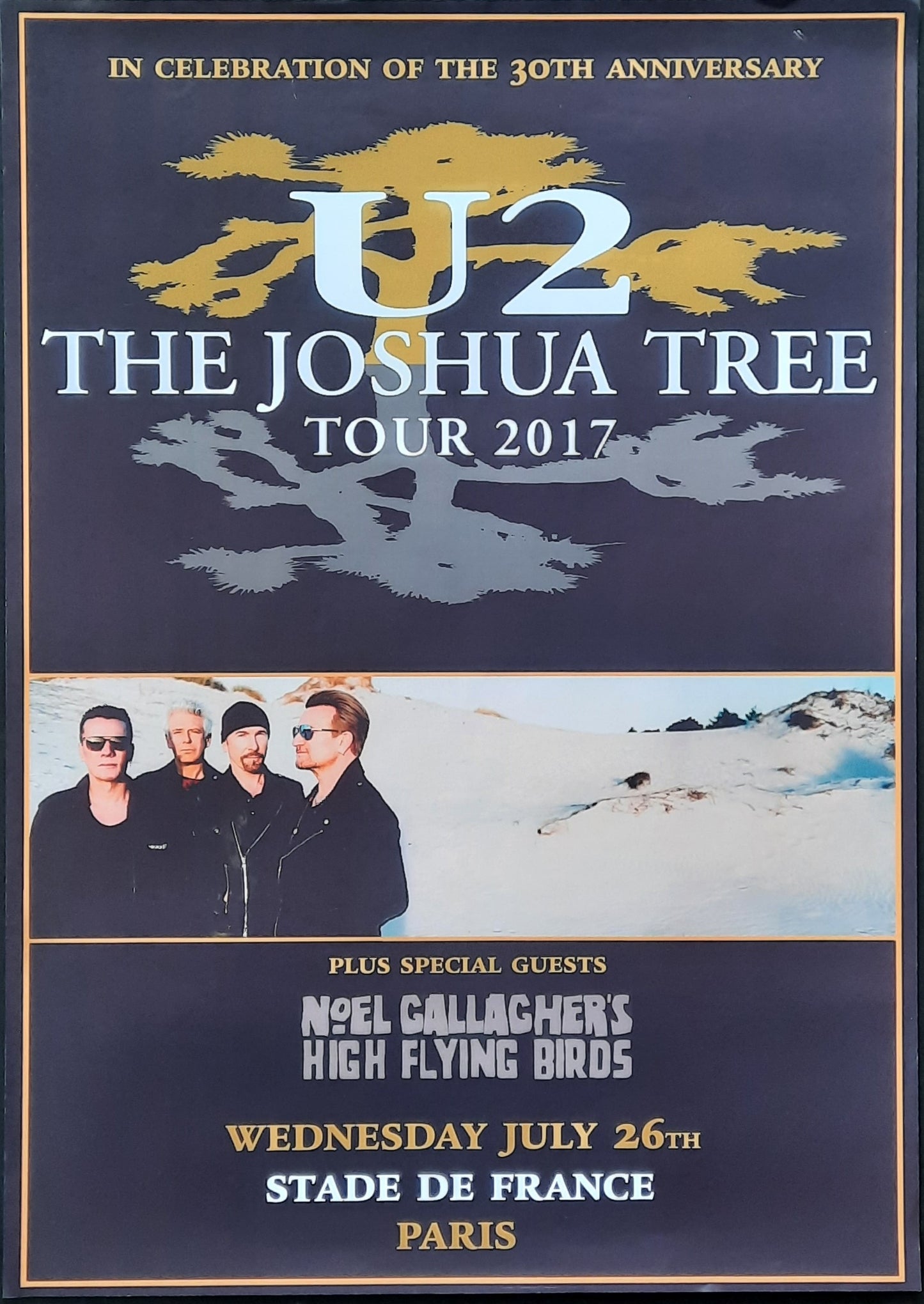 U2 Original Concert Poster July 26, 2017 Paris France