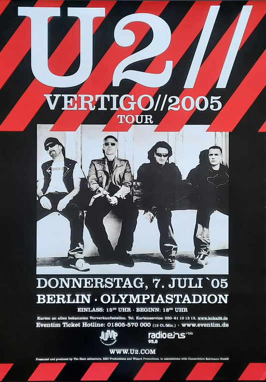 U2 Original Concert Poster July 7, 2005 Berlin Germany 1