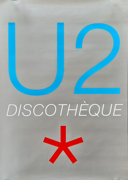 U2 Original Promotion Poster - 1997 Single "Discotheque" silver version