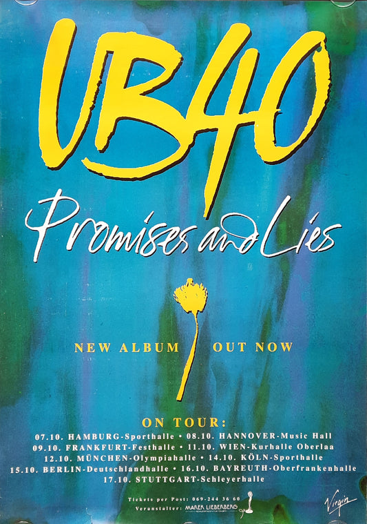 UB40 1993 Promotion Poster Album "Promises and Lies" 1st Print