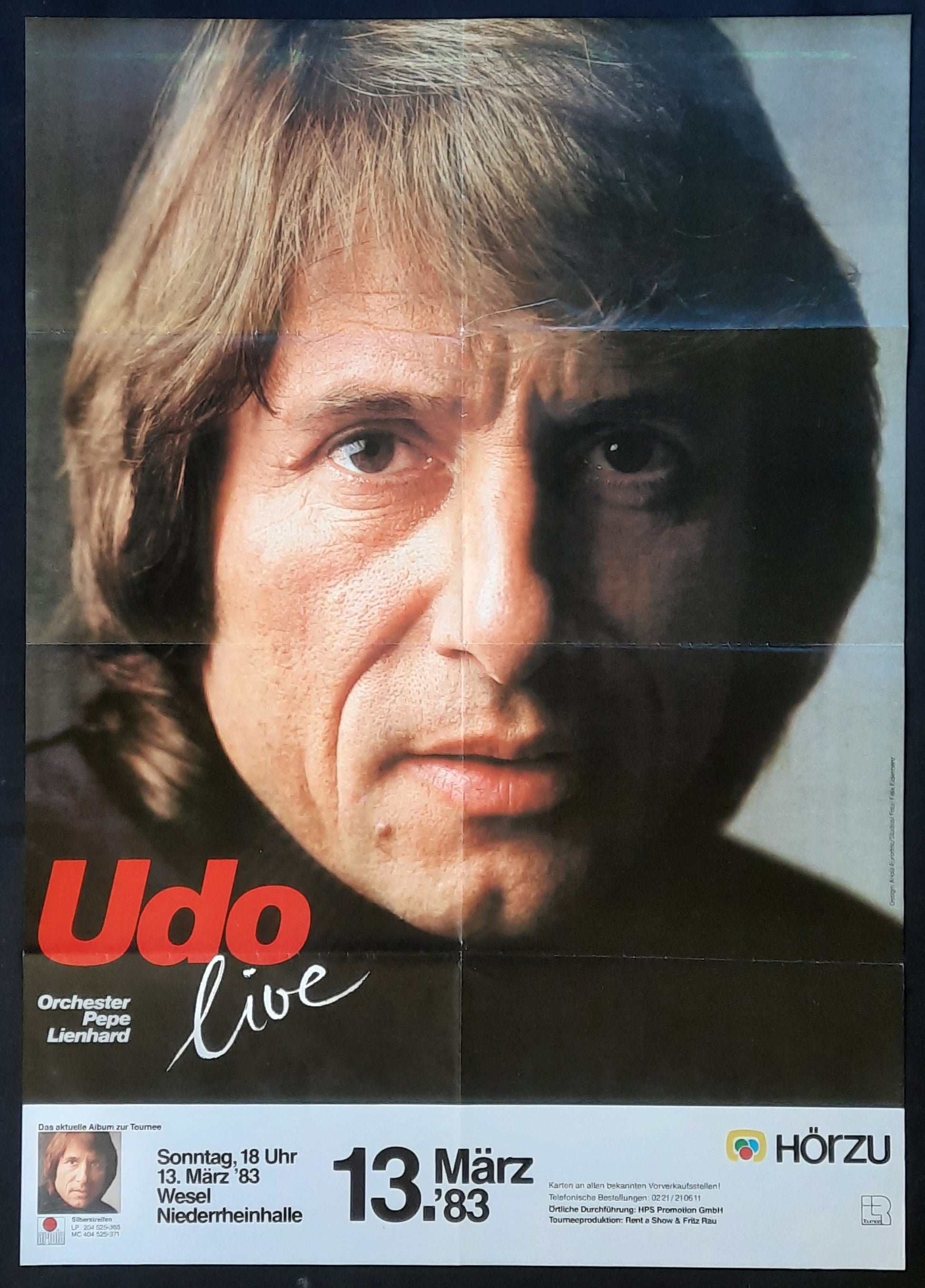 UDO JÜRGENS Original Concert Poster March 13, 1983 Wesel Germany 1