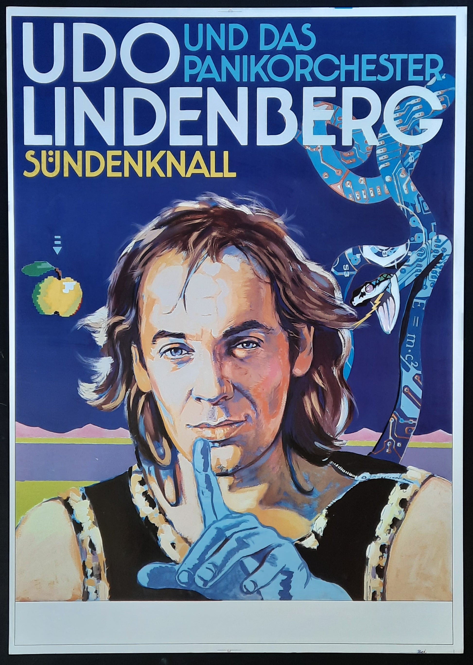 UDO LINDENBERG Original Concert Poster 1985 Germany SÜNDENKNALL TOUR
