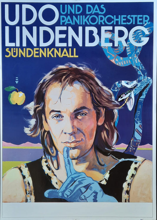 UDO LINDENBERG Original Concert Poster 1985 Germany SÜNDENKNALL TOUR 1