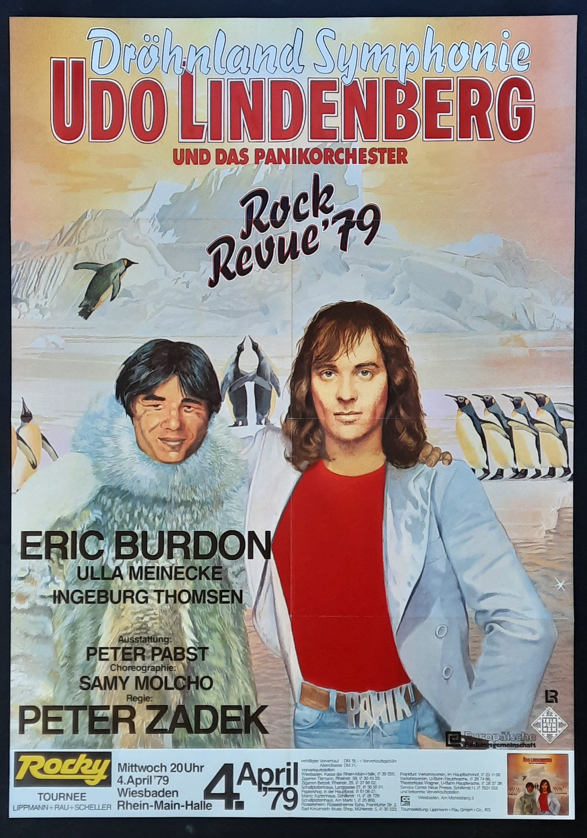 UDO LINDENBERG Original Concert Poster April 4, 1979 Wiesbaden Germany 1