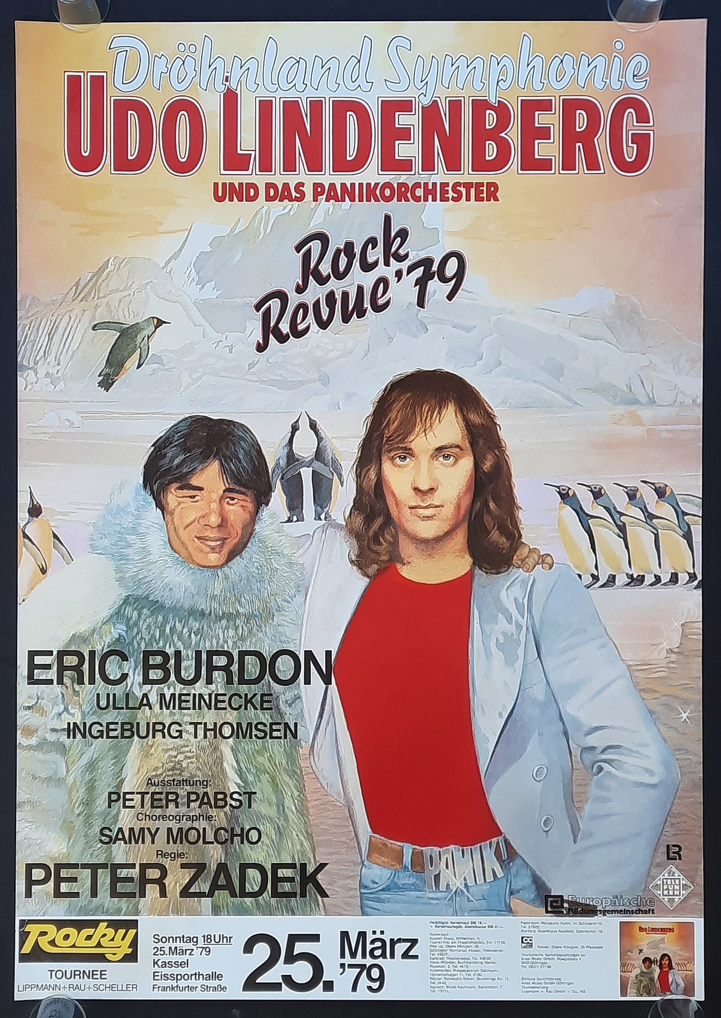 UDO LINDENBERG Original Concert Poster March 25, 1979 Kassel Germany 1