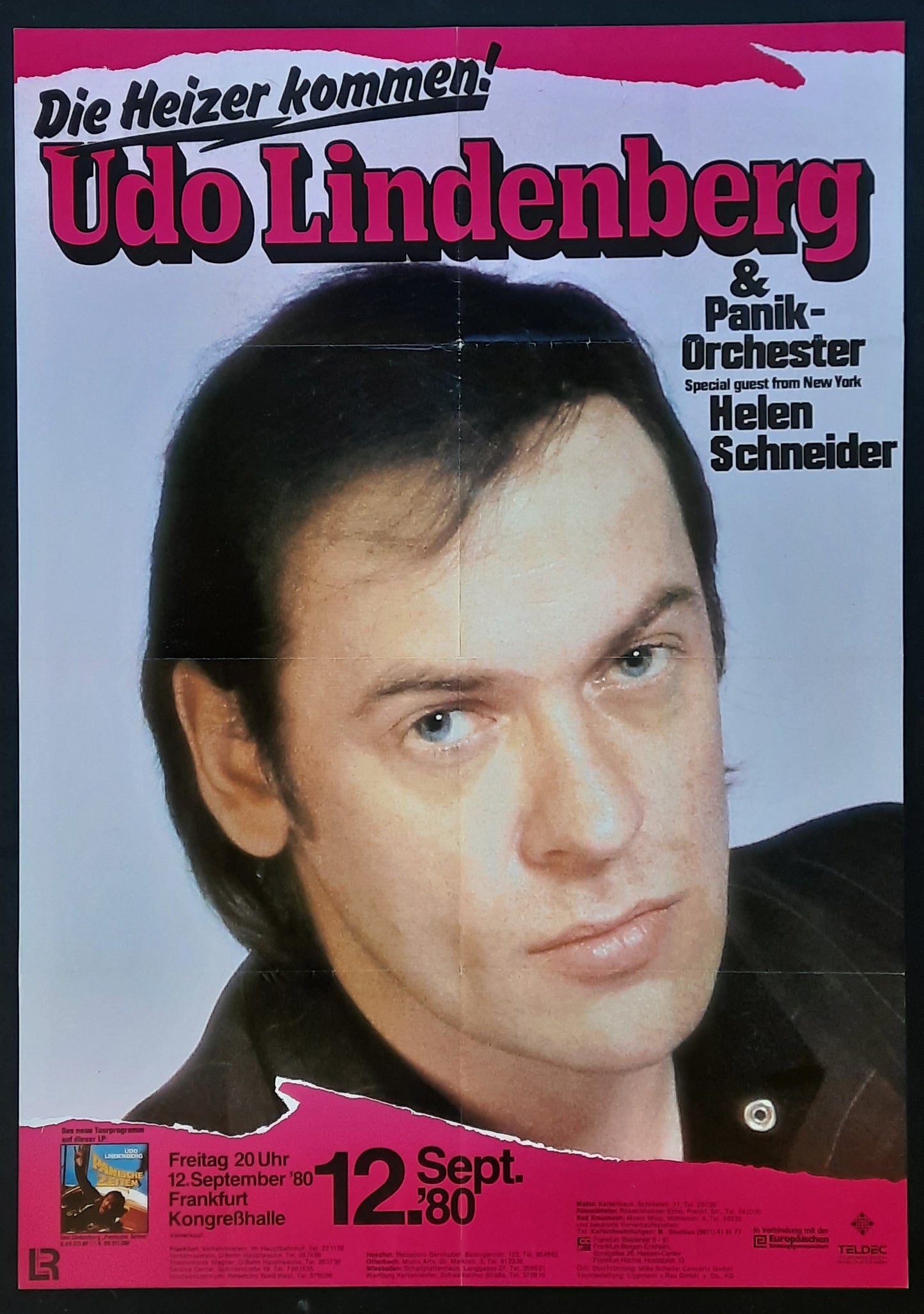 UDO LINDENBERG Original Concert Poster September 12, 1980 Frankfurt Germany 1