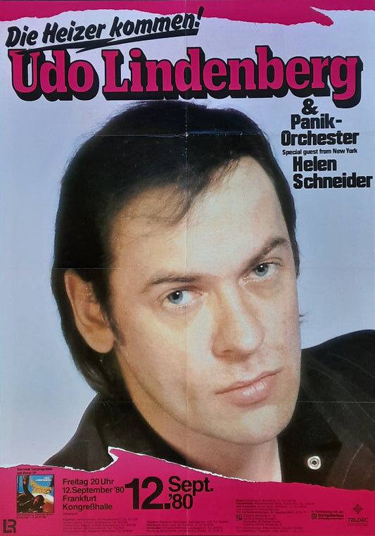 UDO LINDENBERG Original Concert Poster September 12, 1980 Frankfurt Germany 1