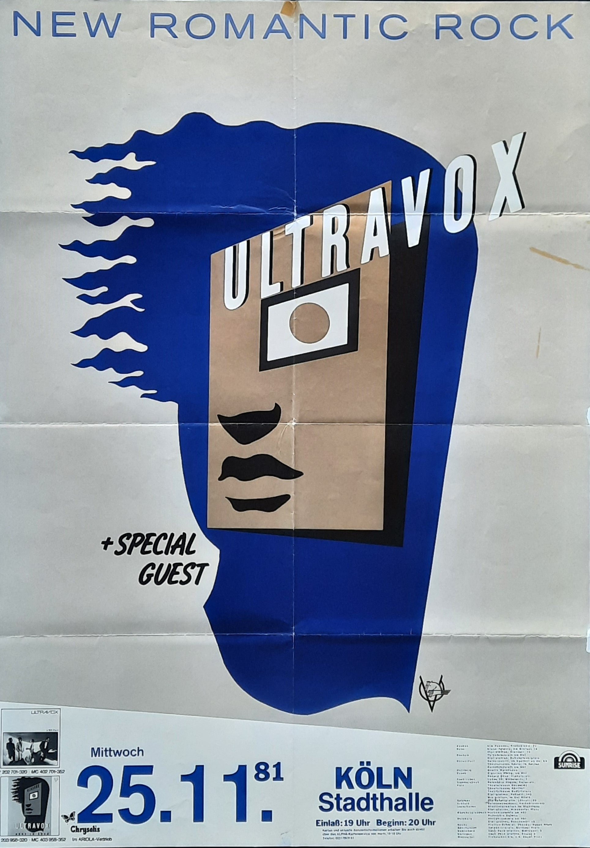 ULTRAVOX Original Concert Poster November 25, 1981 Köln Germany