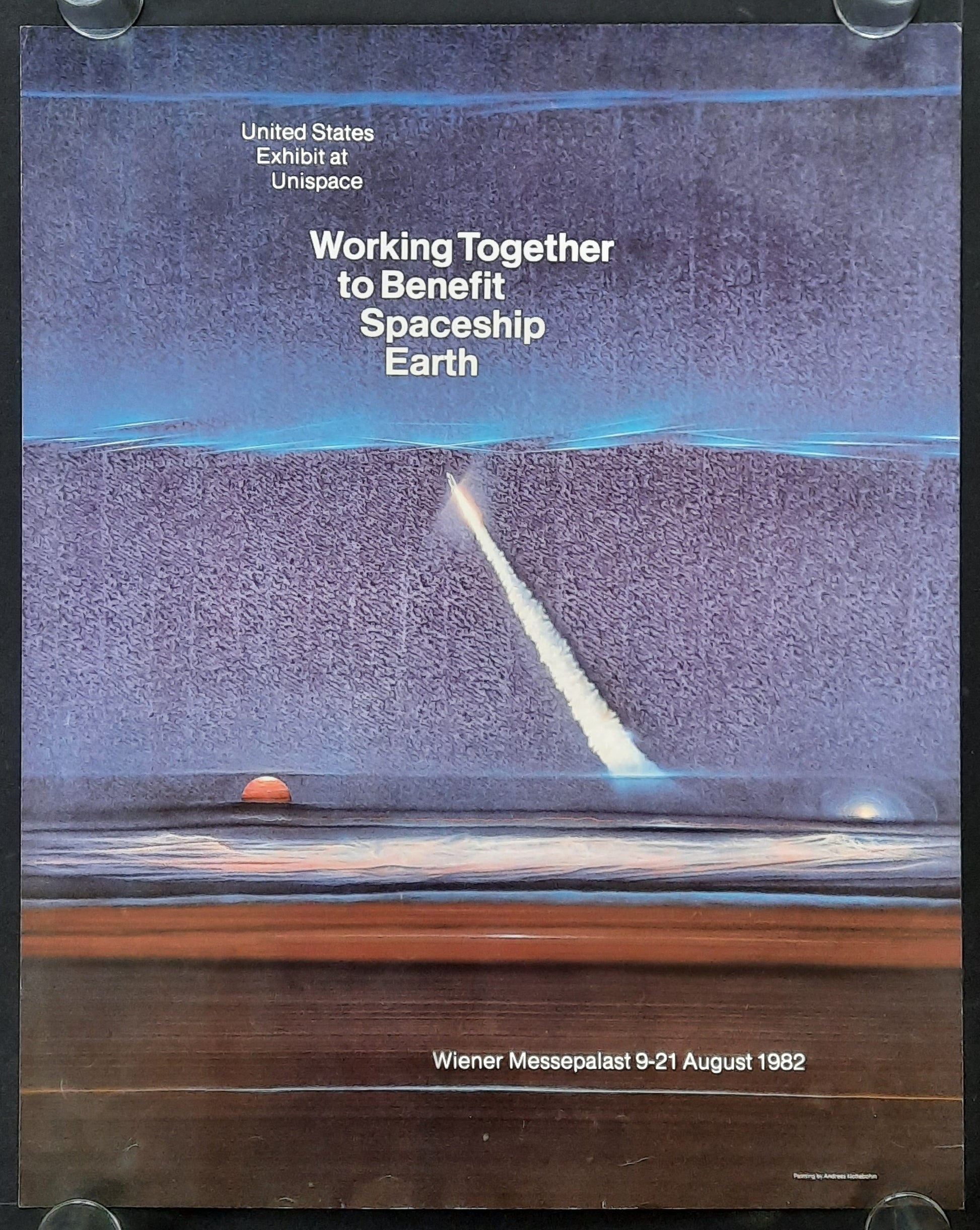 UNITED STATES EXHIBIT Original Advertising Poster 1982 Vienna Austria