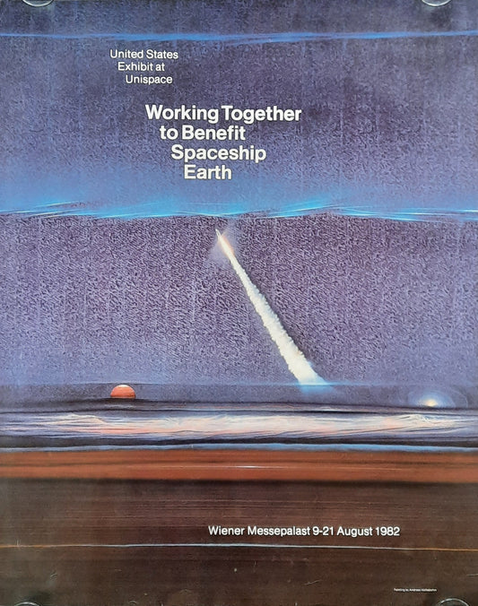 UNITED STATES EXHIBIT Original Advertising Poster 1982 Vienna Austria