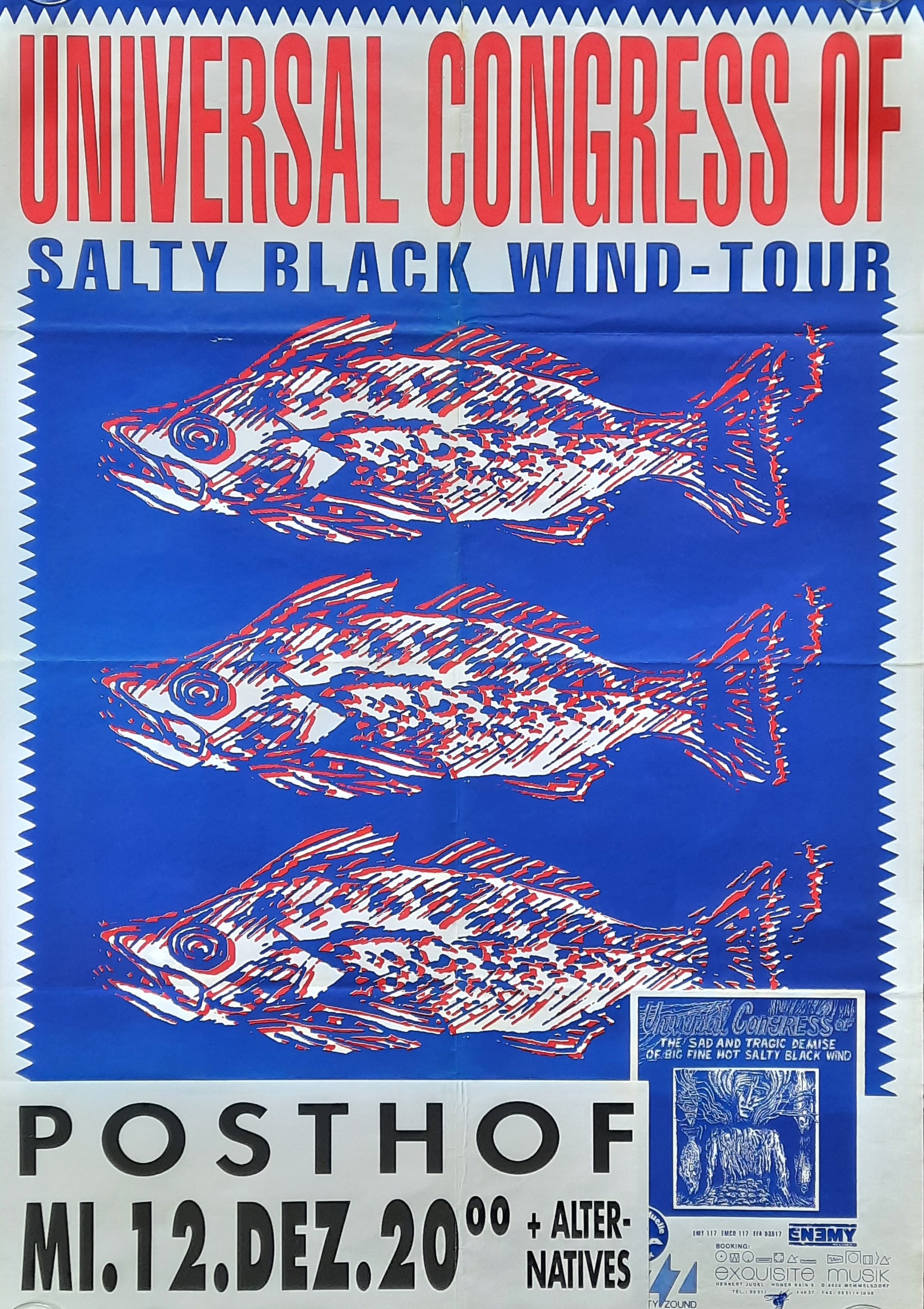UNIVERSAL CONGRESS Original Concert Poster December 12, 1990 Linz Austria