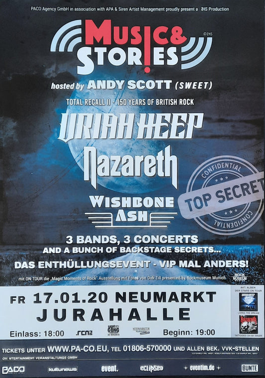 URIAH HEEP NAZARETH Original Concert Poster January 17, 2020 Neumarkt Germany 1