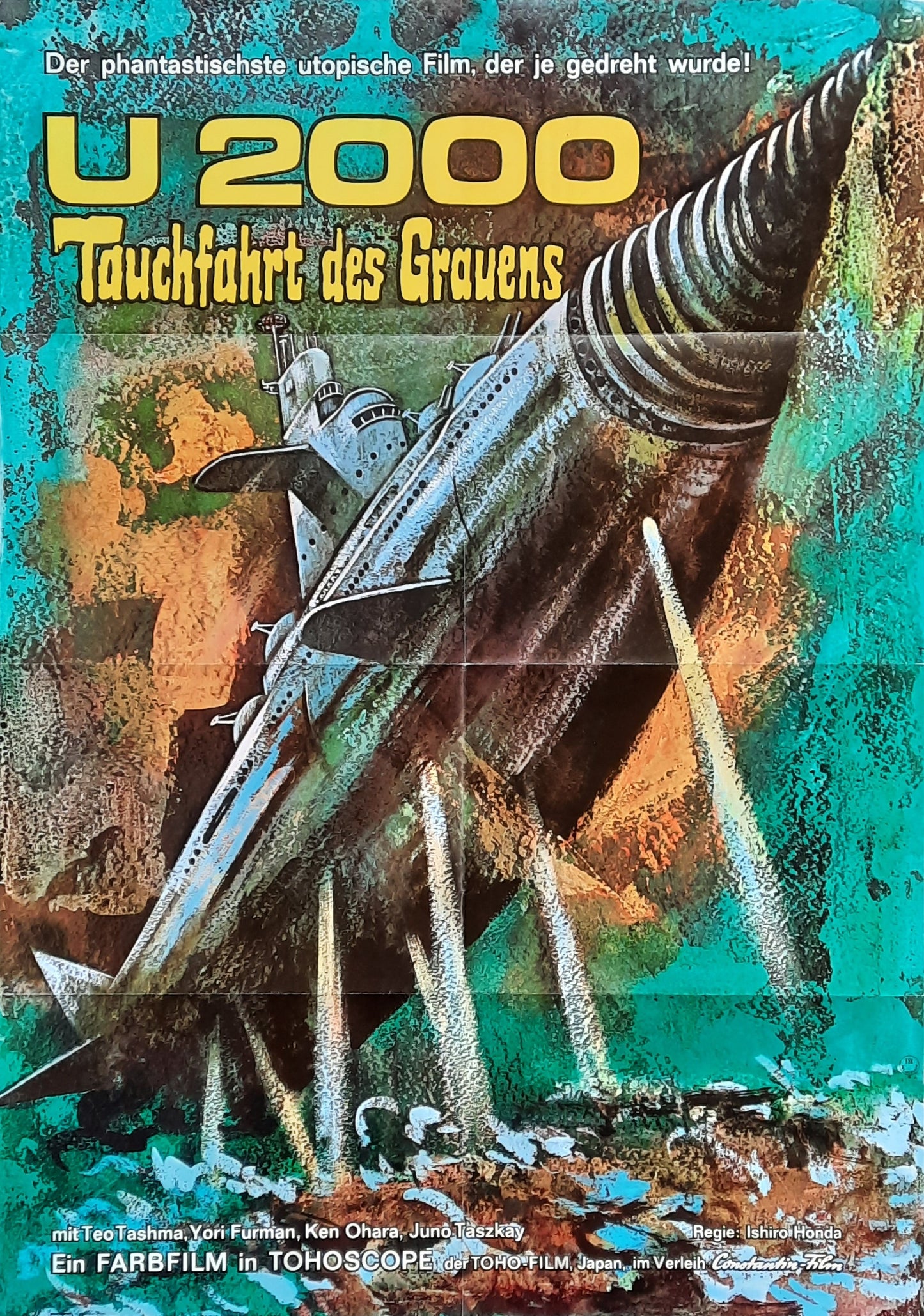 U 2000 ATRAGON / KAITEI GUNKAN Original Movie Poster 1965 Ishirô Honda German 1-Sheet