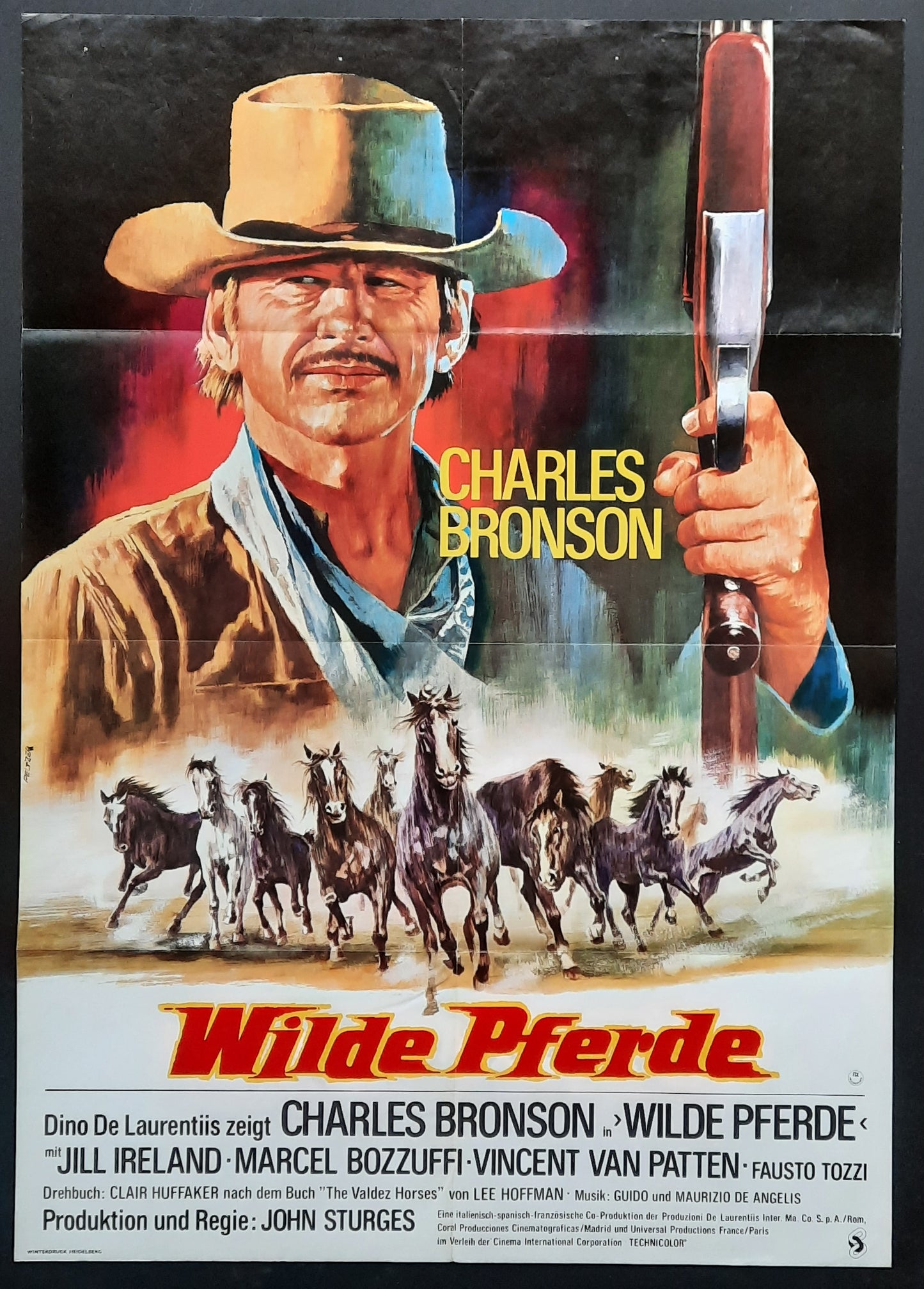 VALDEZ HORSES Original Movie Poster 1973 Charles Bronson German 1-Sheet Poster