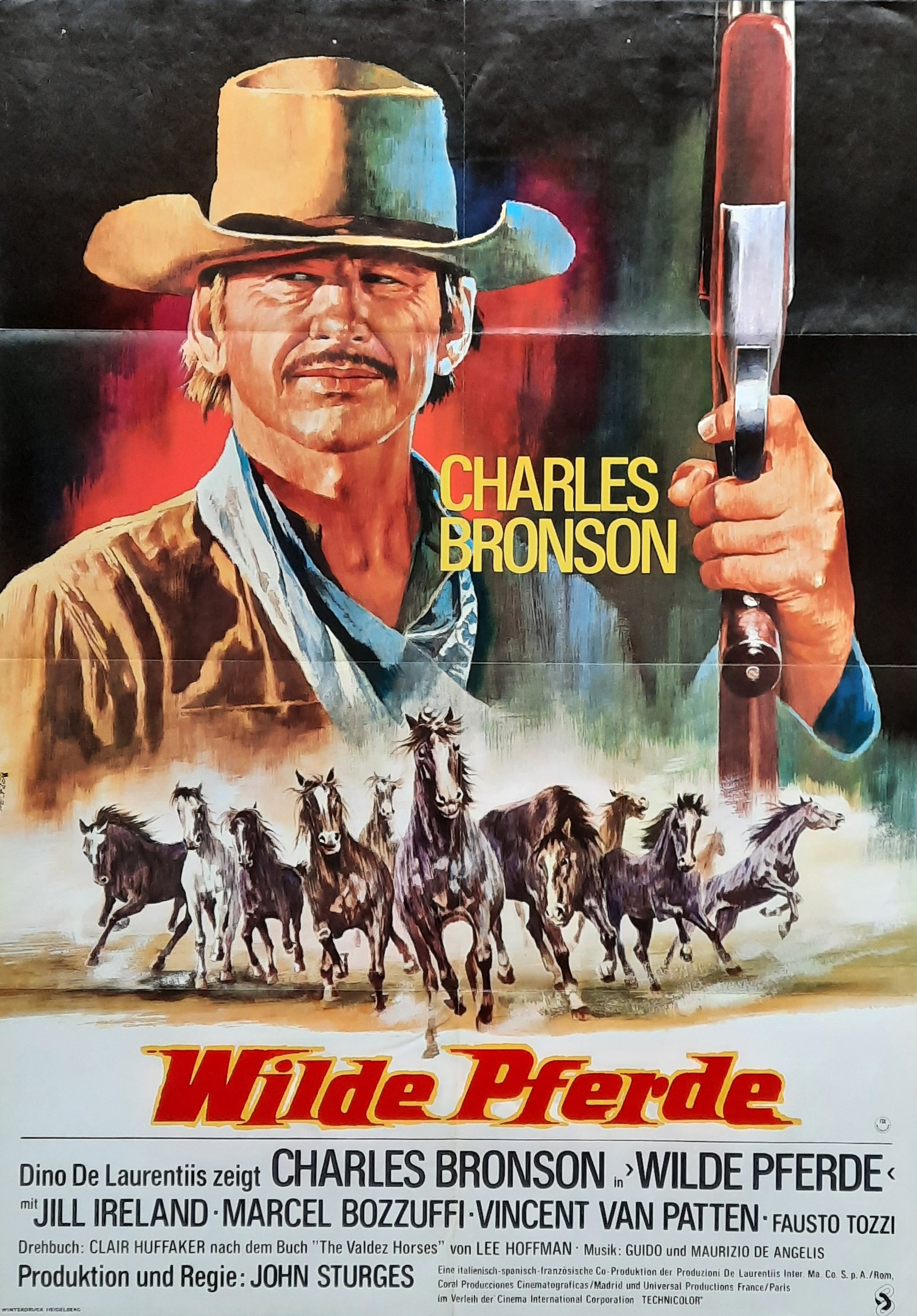 VALDEZ HORSES Original Movie Poster 1973 Charles Bronson German 1-Sheet Poster