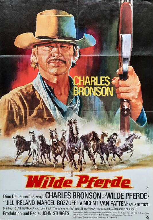 VALDEZ HORSES Original Movie Poster 1973 Charles Bronson German 1-Sheet Poster