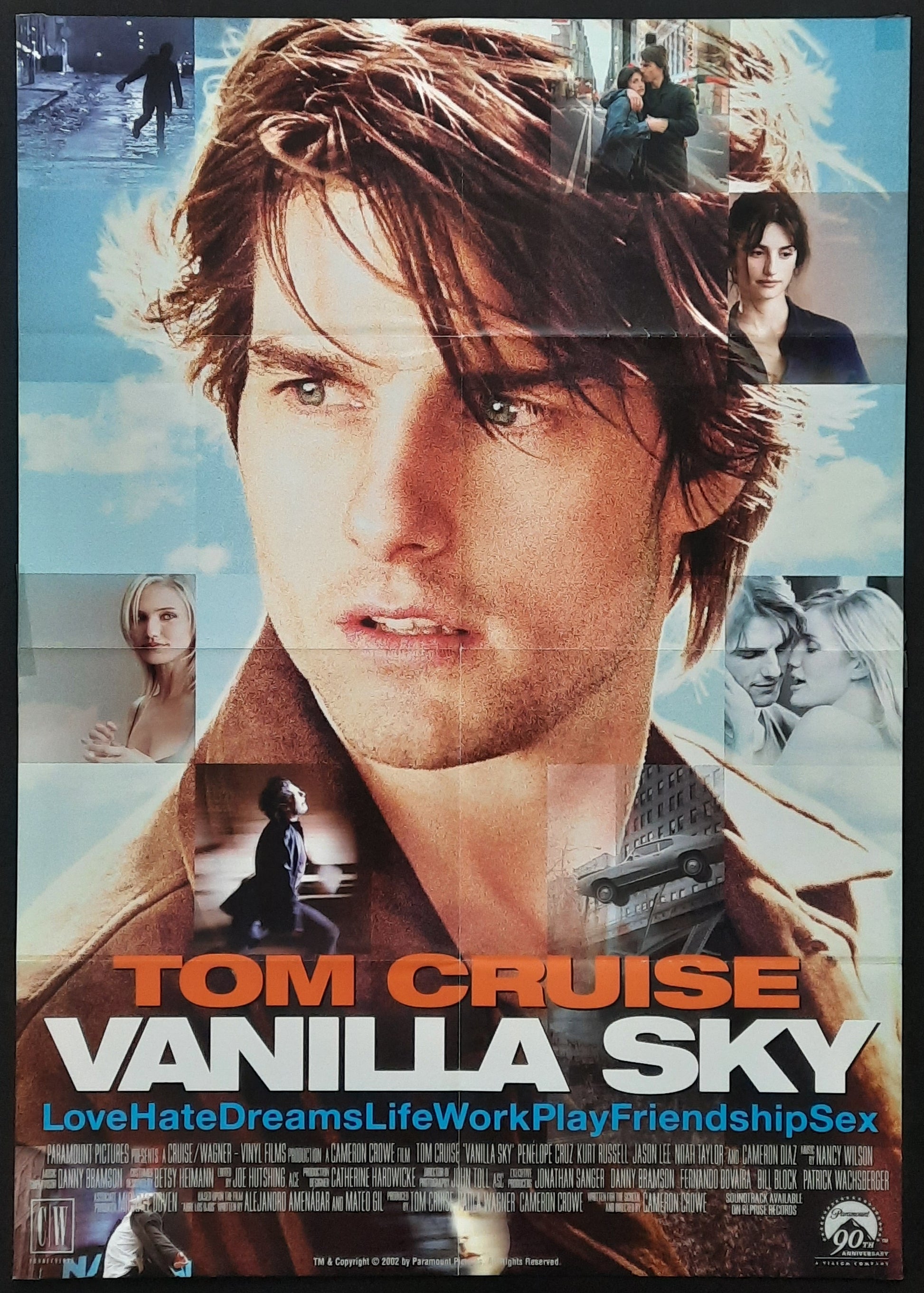 VANILLA SKY Original Movie Poster 2001 Tom Cruise German 1-Sheet