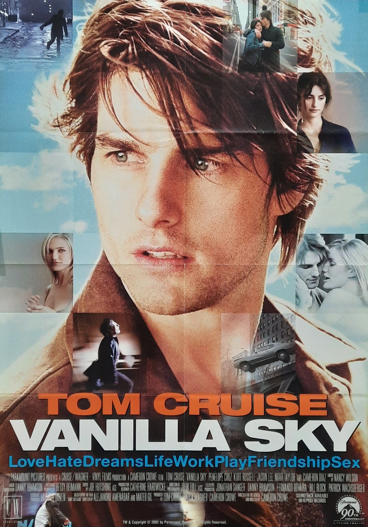 VANILLA SKY Original Movie Poster 2001 Tom Cruise German 1-Sheet