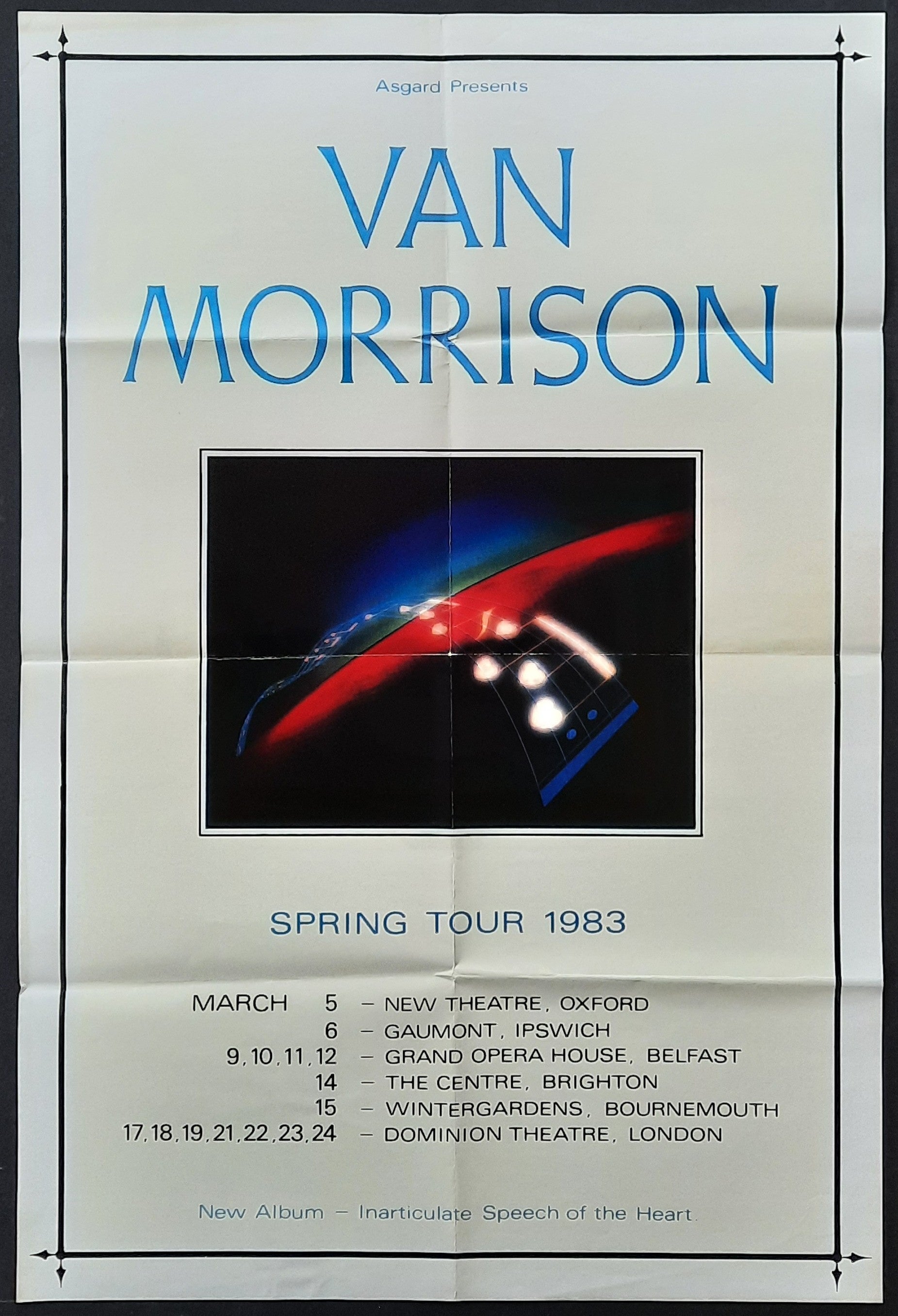 VAN MORRISON Original Concert Poster 1983 UK Tour 50 x 74 2