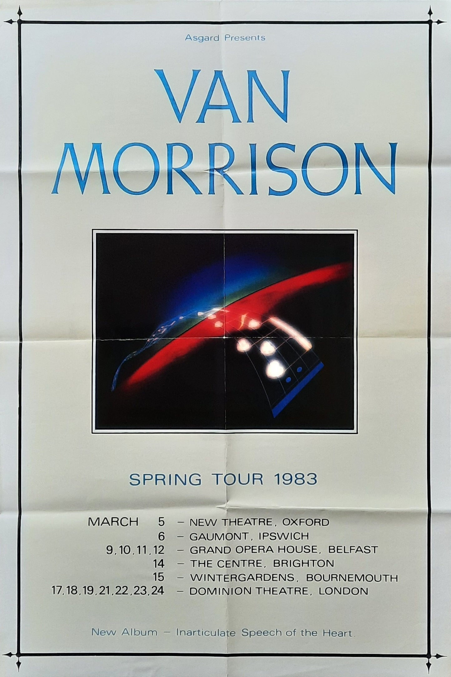 VAN MORRISON Original Concert Poster 1983 UK Tour 50 x 74 2