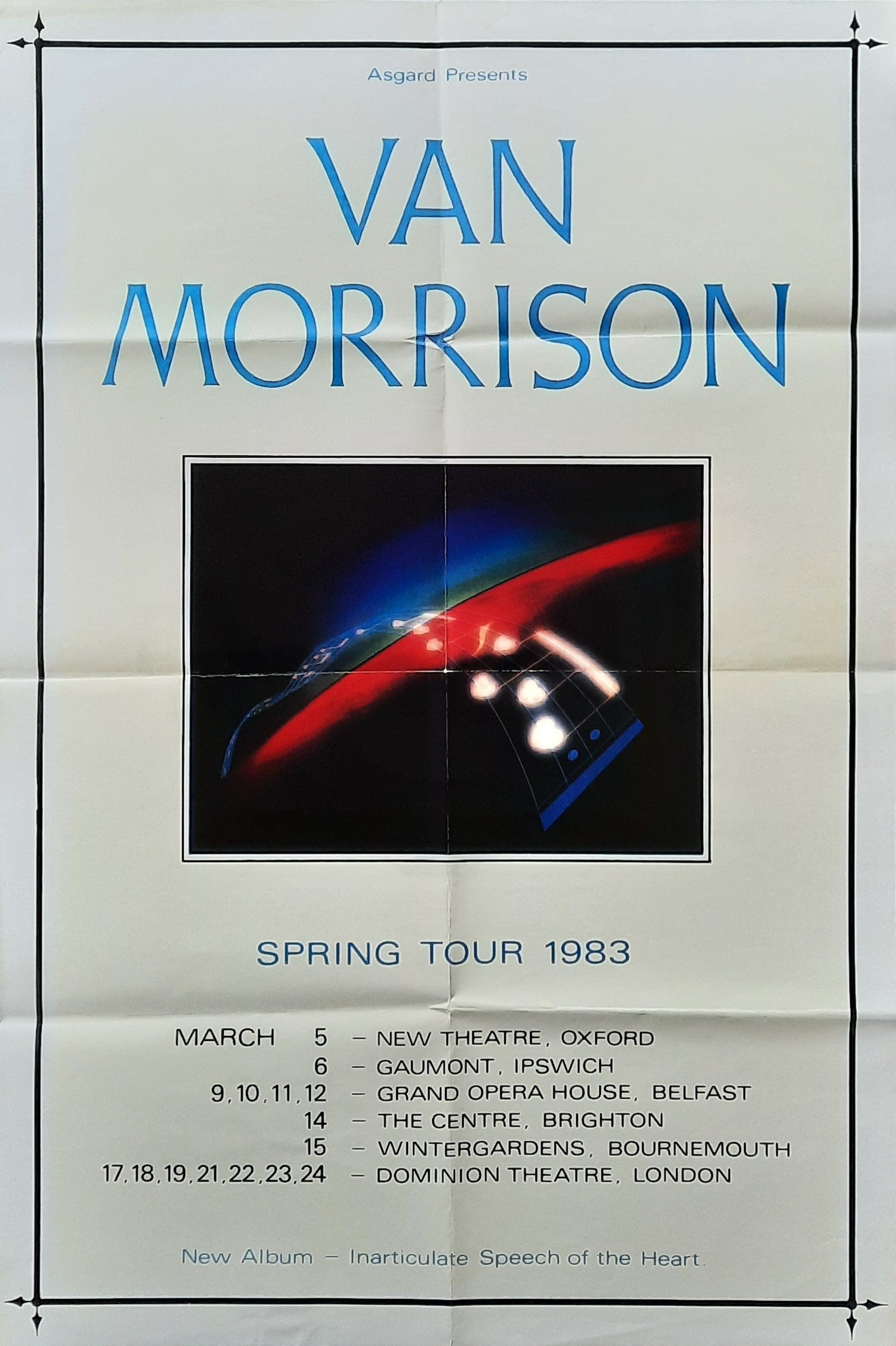 VAN MORRISON Original Concert Poster 1983 UK Tour 50 x 74 2