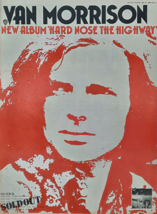 VAN MORRISON Original Poster/Press Ad - 1973 Album "Hard Nose The Highway"