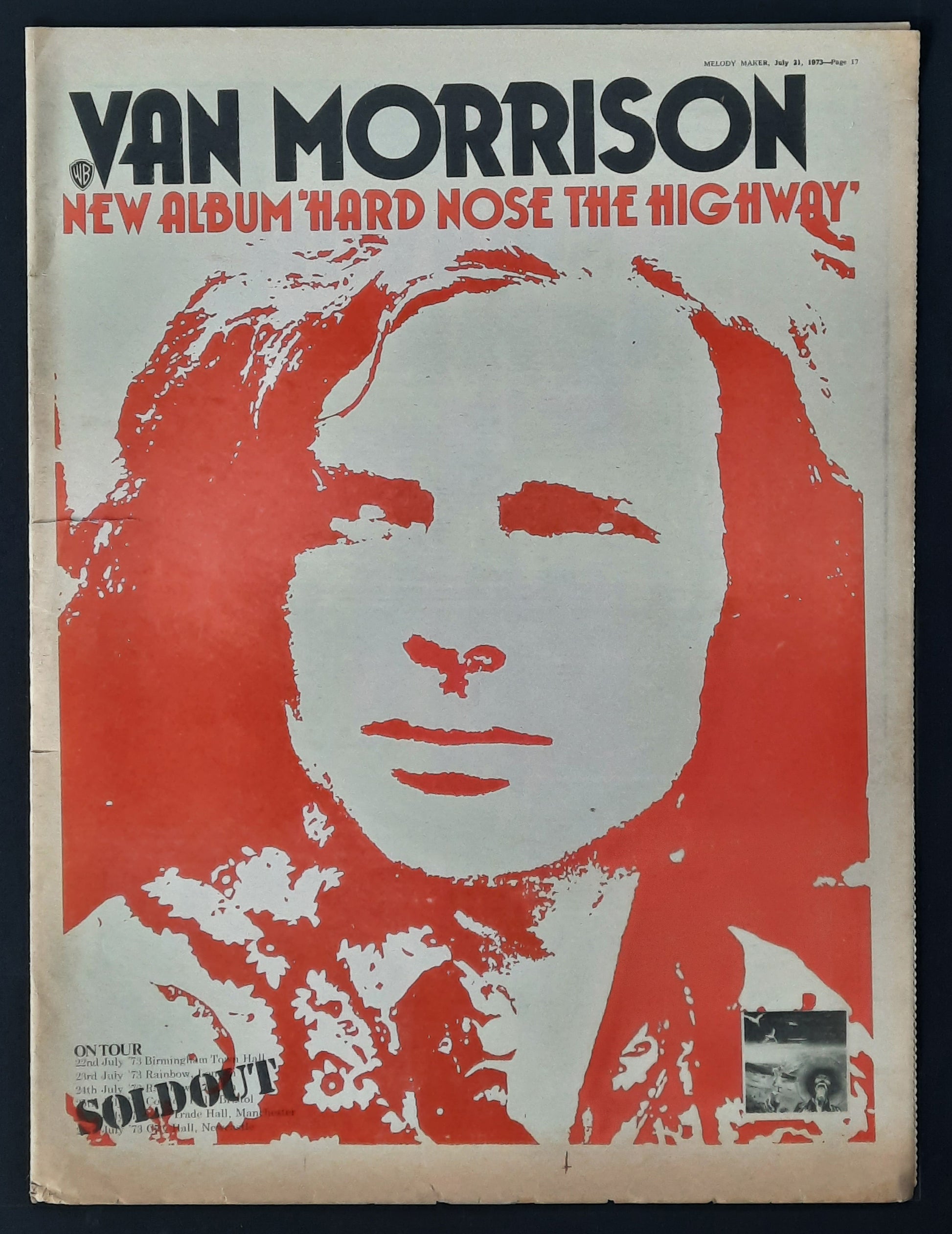 VAN MORRISON Original Poster/Press Ad - 1973 Album "Hard Nose The Highway" 2