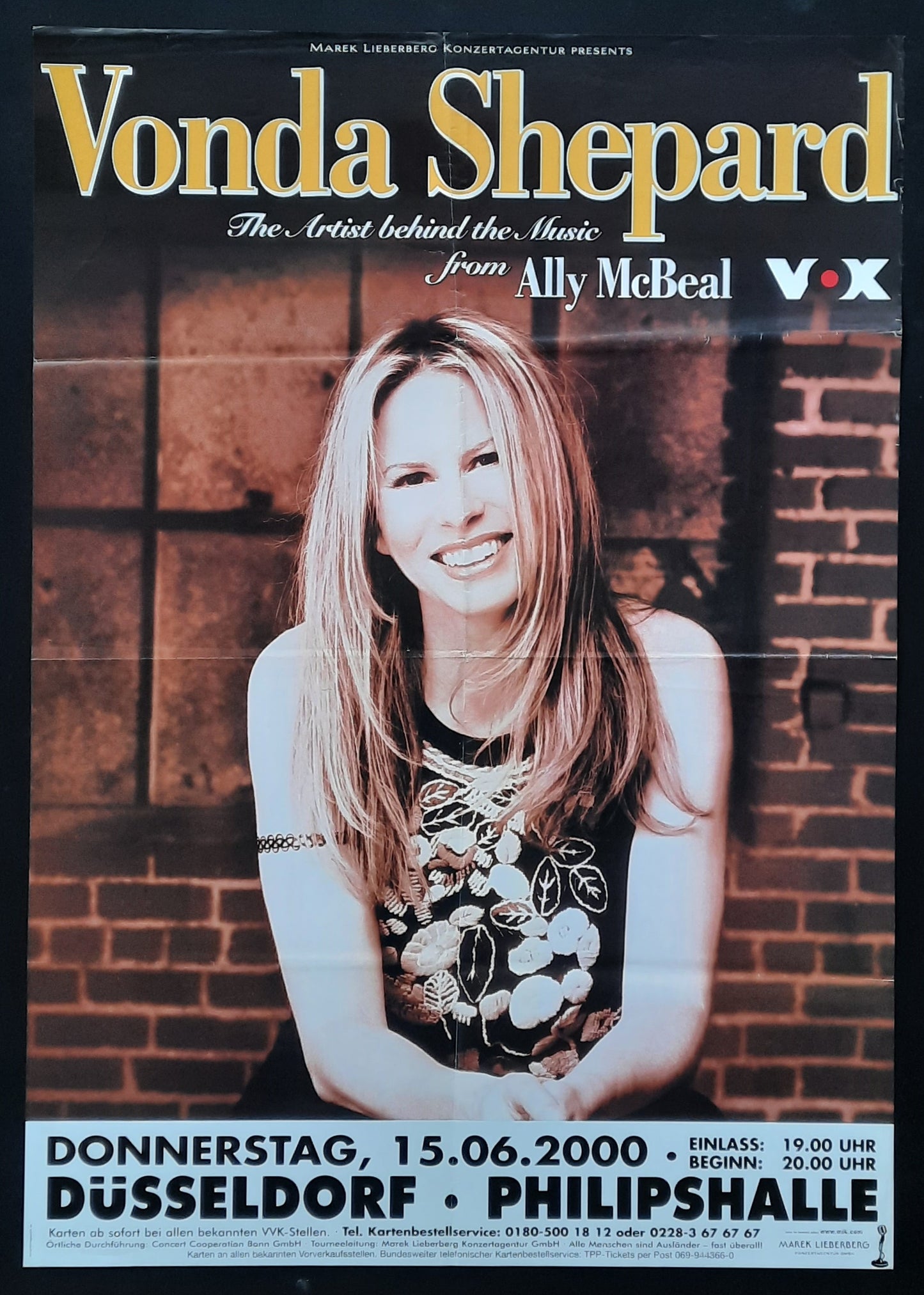 VONDA SHEPARD Original Concert Poster June 15, 2006 Düsseldorf Germany