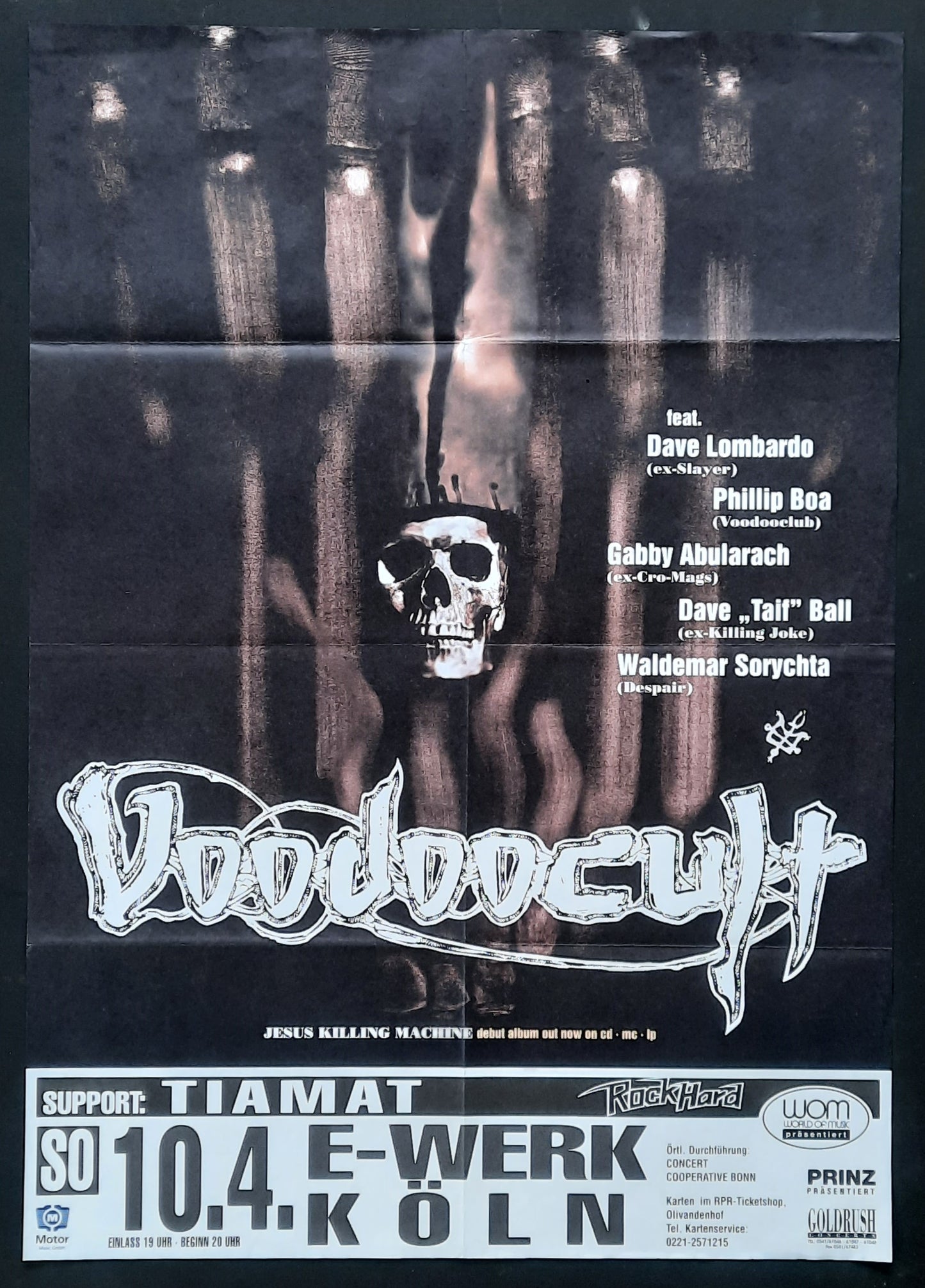 VOODOOCULT Original Concert Poster April 10, 1994 Köln Germany
