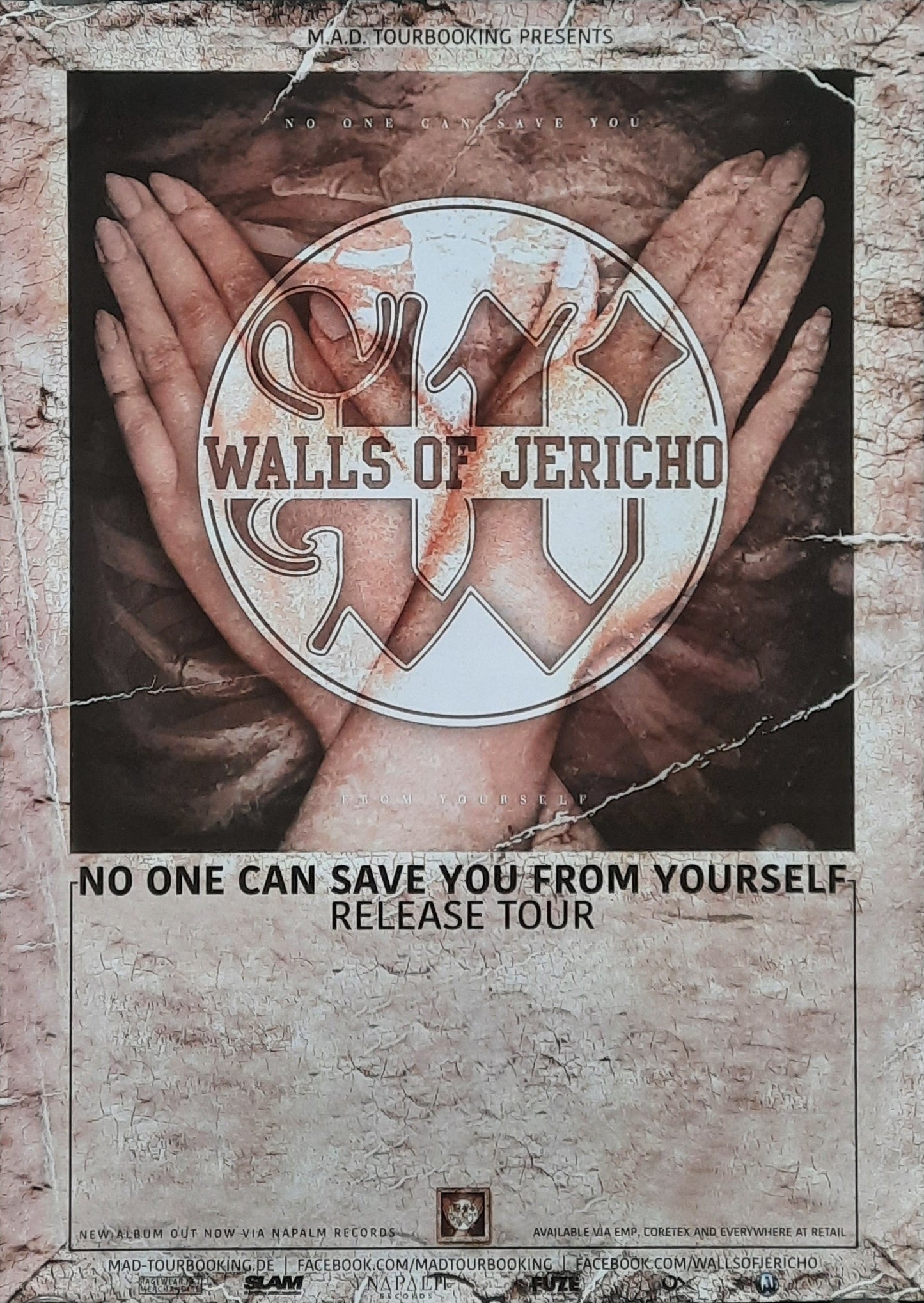 WALLS OF JERICHO Original Concert Poster 2016 No One Can Save..Tour 50x70b (4)