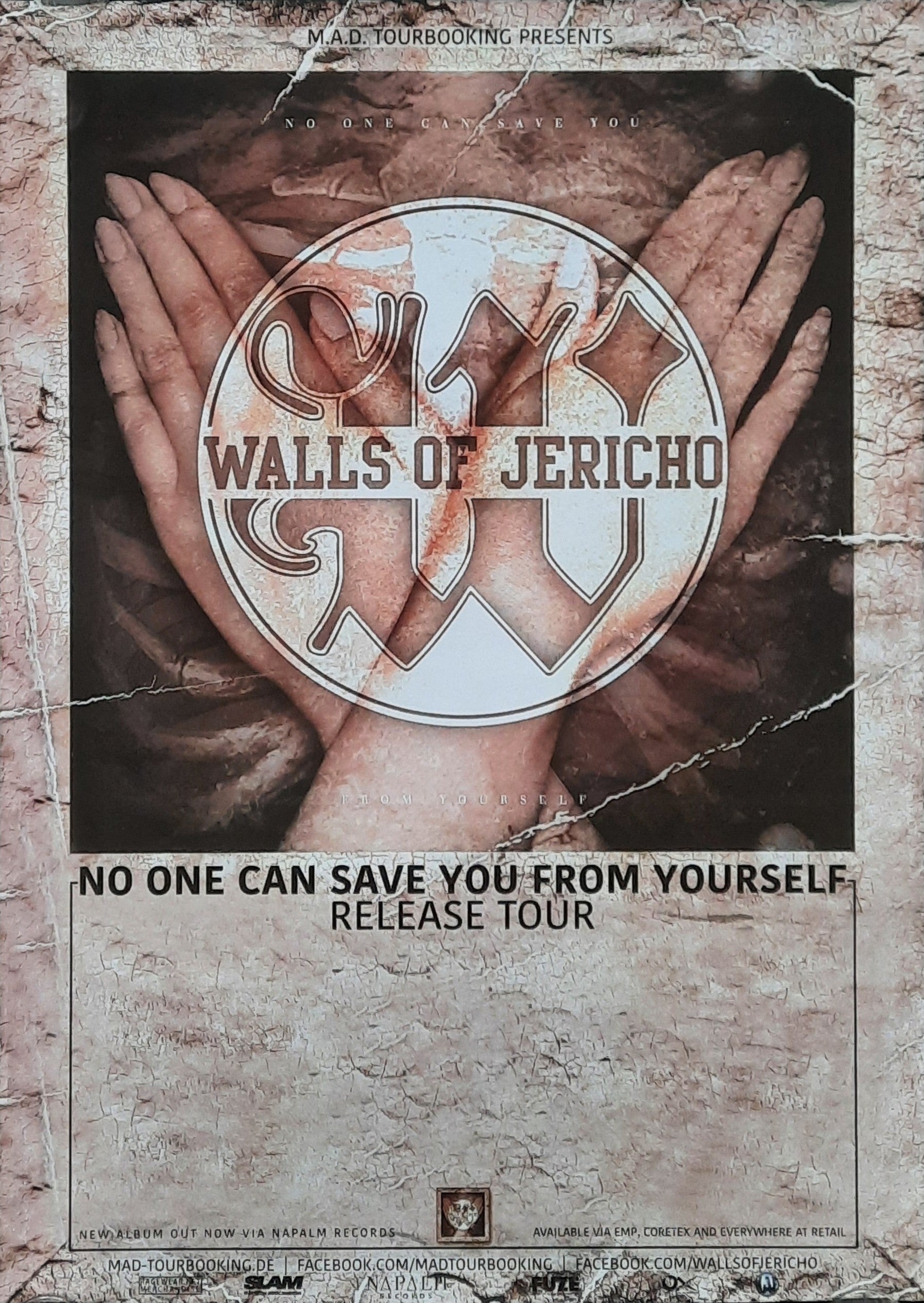 WALLS OF JERICHO Original Concert Poster 2016 No One Can Save..Tour 50x70b (4)