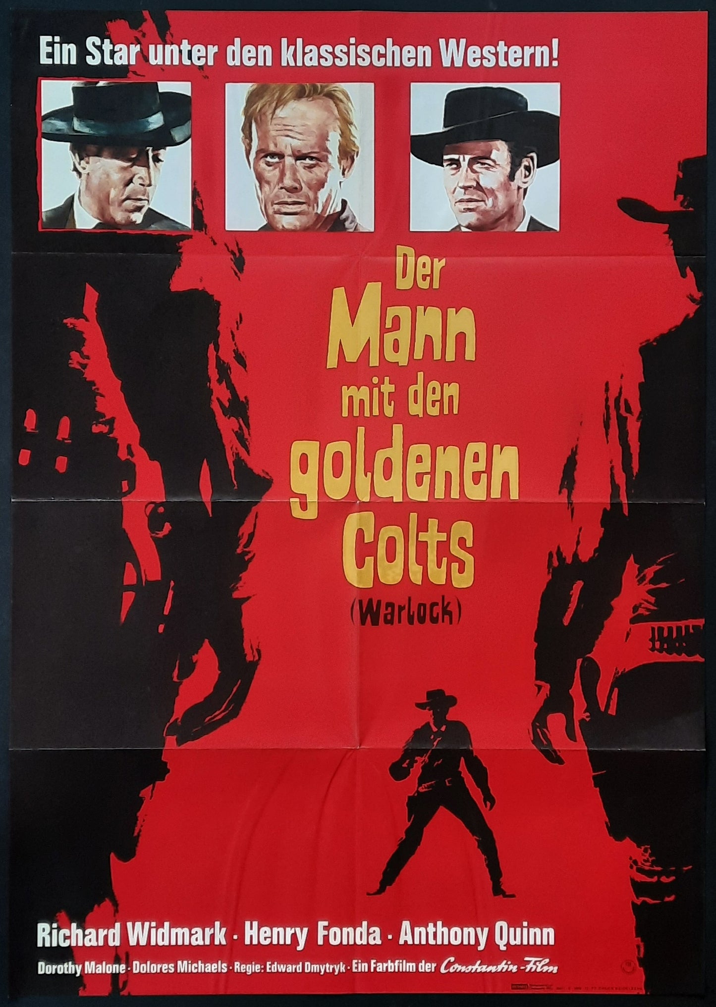 WARLOCK Original Movie Poster 1959 R. Widmark H. Fonda A. Quinn German 1-Sheet Poster