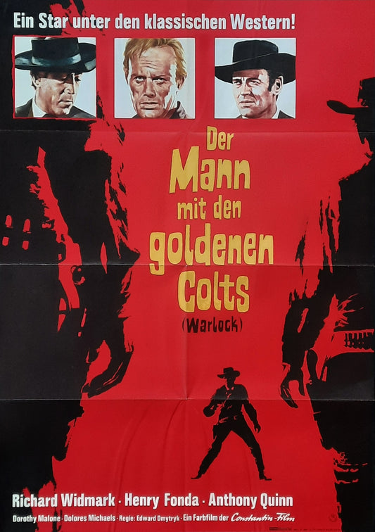 WARLOCK Original Movie Poster 1959 R. Widmark H. Fonda A. Quinn German 1-Sheet Poster