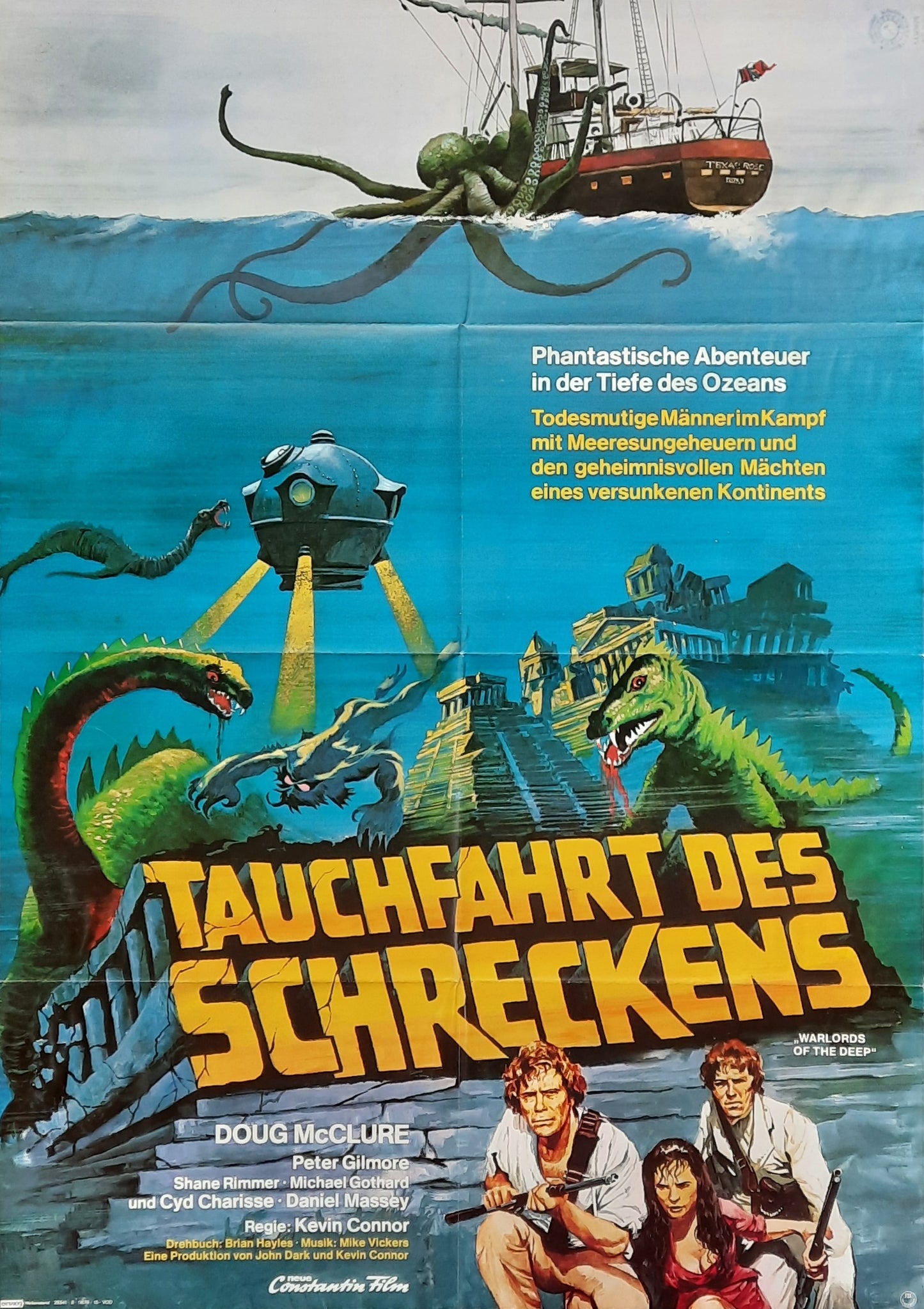 WARLORDS OF THE DEEP Original Movie Poster 1978 Doug McClure, Cyd Charisse German 1-Sheet