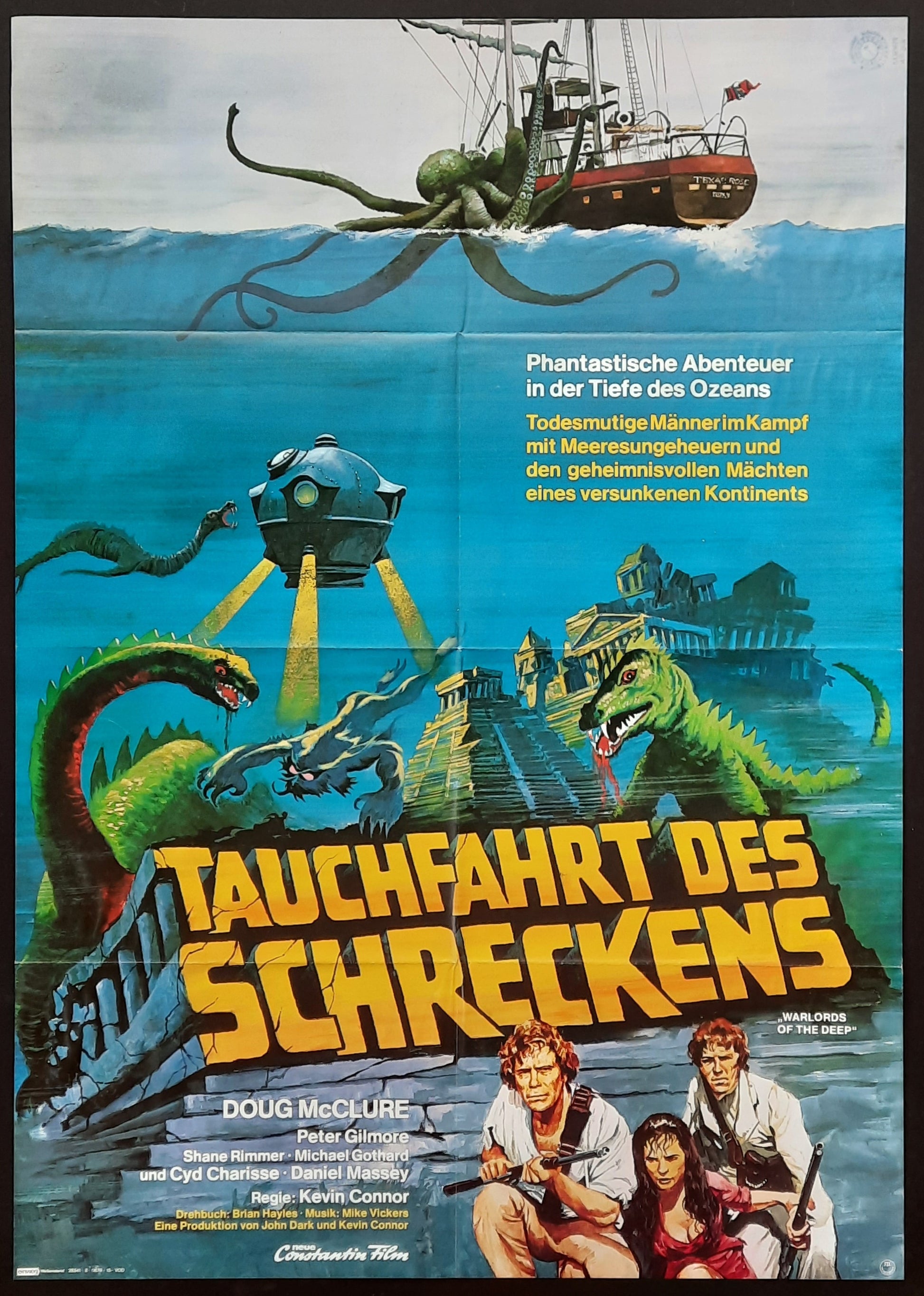 WARLORDS OF THE DEEP Original Movie Poster 1978 Doug McClure, Cyd Charisse German 1-Sheet 2