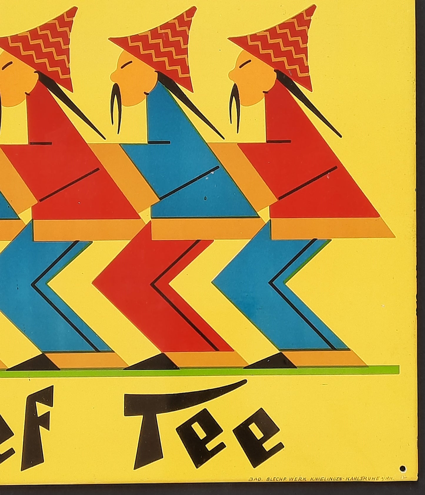 WEREF TEE original german metal sign for tea 1950s 20 x 14 inch 3