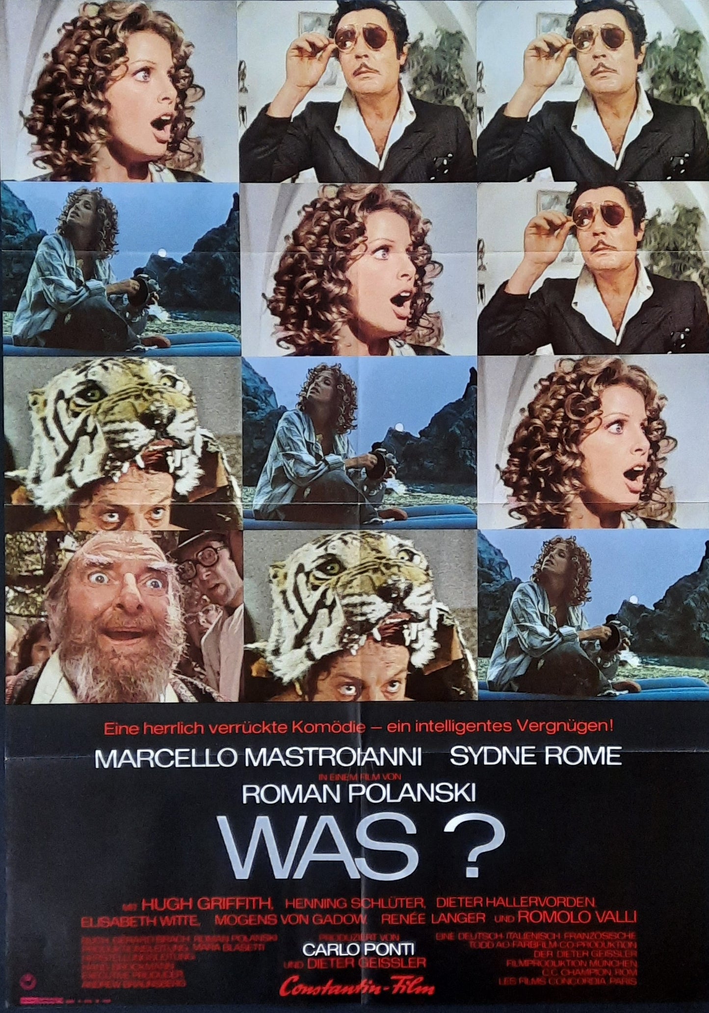 WHAT Original Movie Poster 1971 Macello Mastroianni Sydne Rome Roman Polanski German 1-Sheet