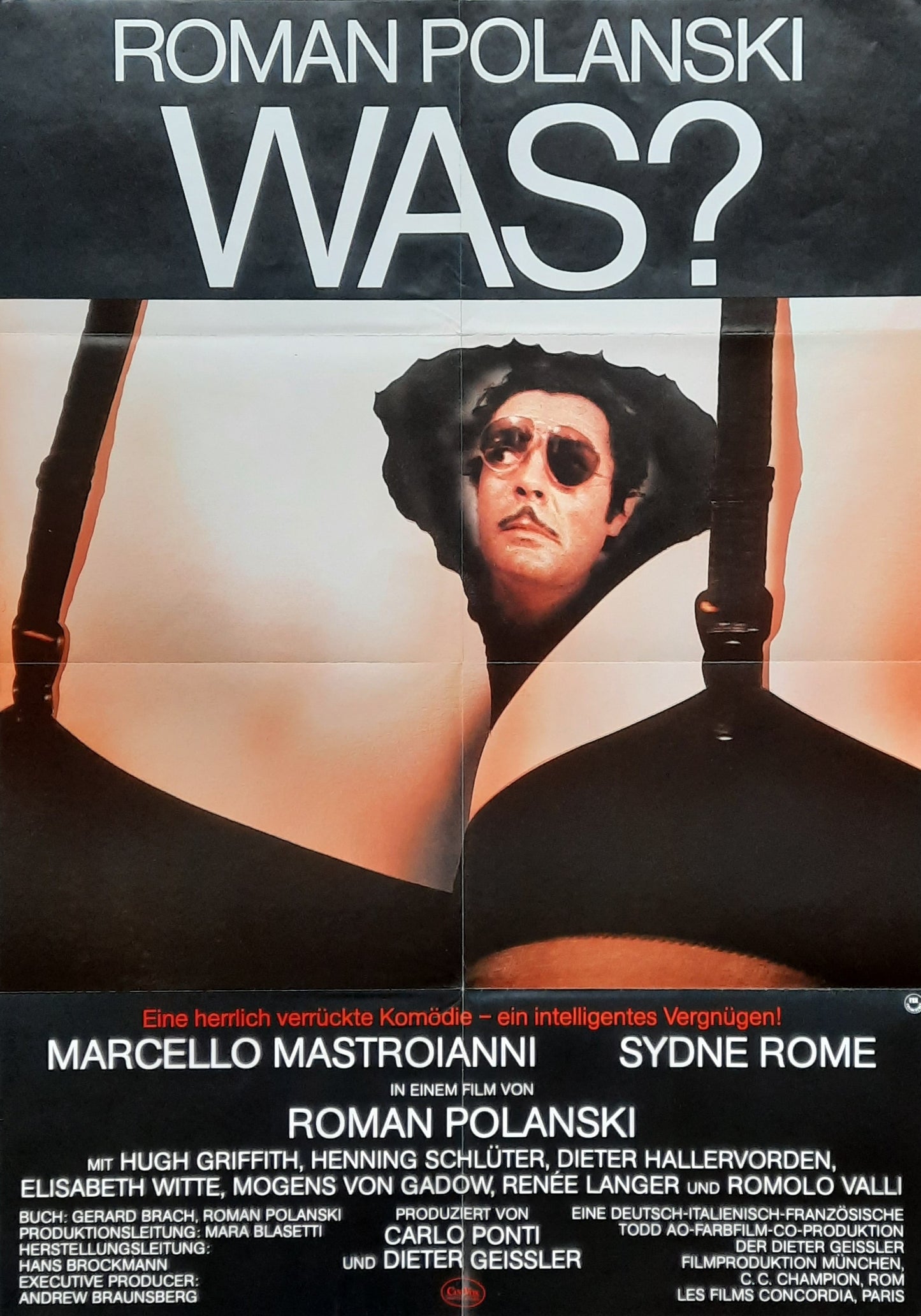 WHAT Original Movie Poster 1971 Macello Mastroianni Sydne Rome Roman Polanski Germany 1
