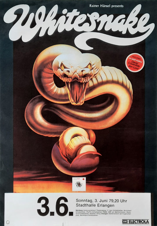 WHITESNAKE Original Concert Poster July 3, 1979 Erlangen Germany