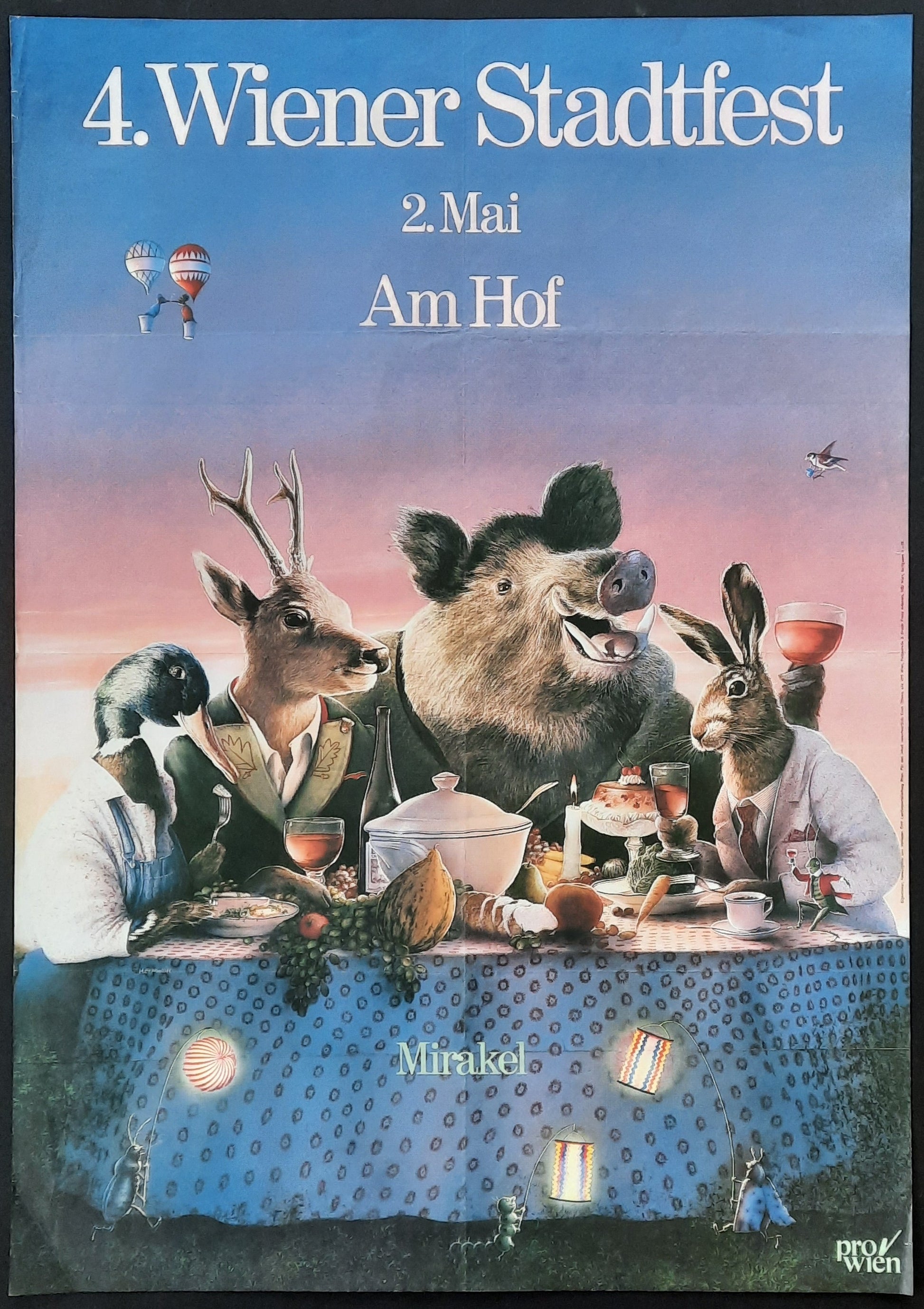 WIENER STADTFEST Original Advertising Poster 1981 Vienna Austria 1