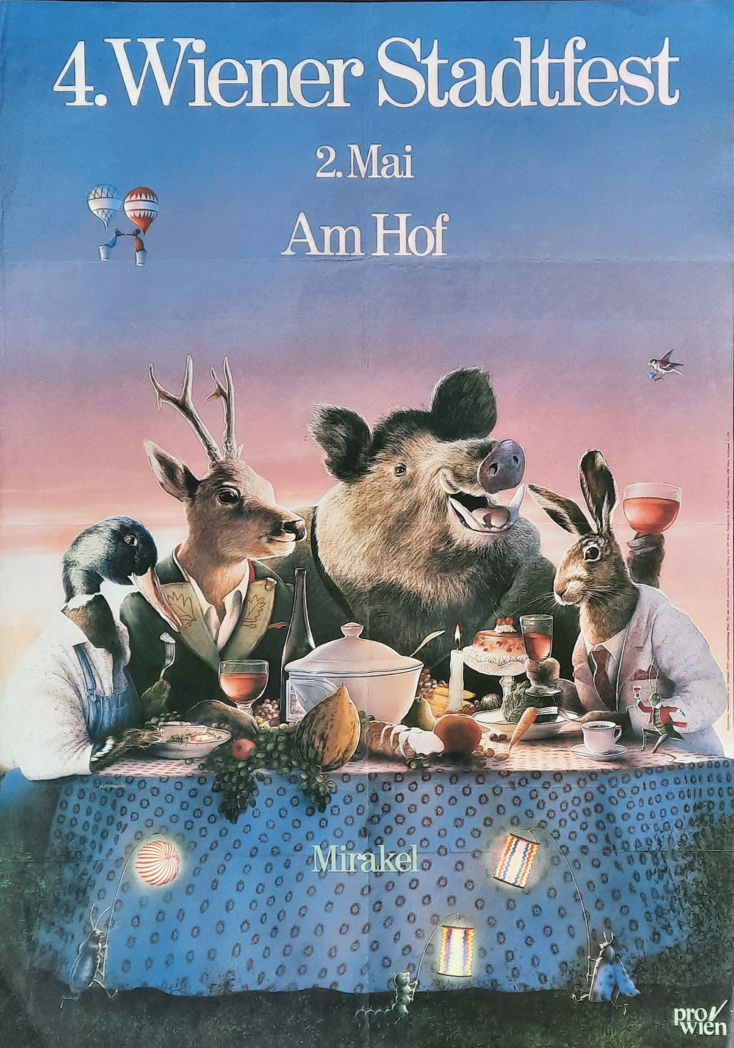 WIENER STADTFEST Original Advertising Poster 1981 Vienna Austria 1