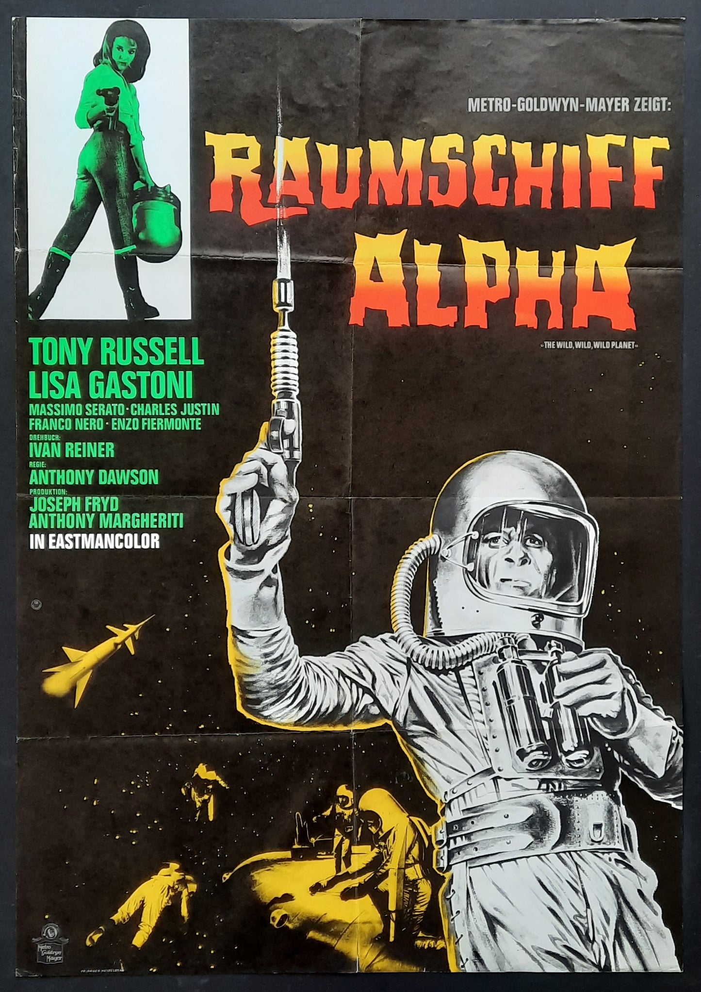 WILD WILD PLANET Original Movie Poster 1966 Antonio Margheriti, Franco Nero German 1-Sheet 2